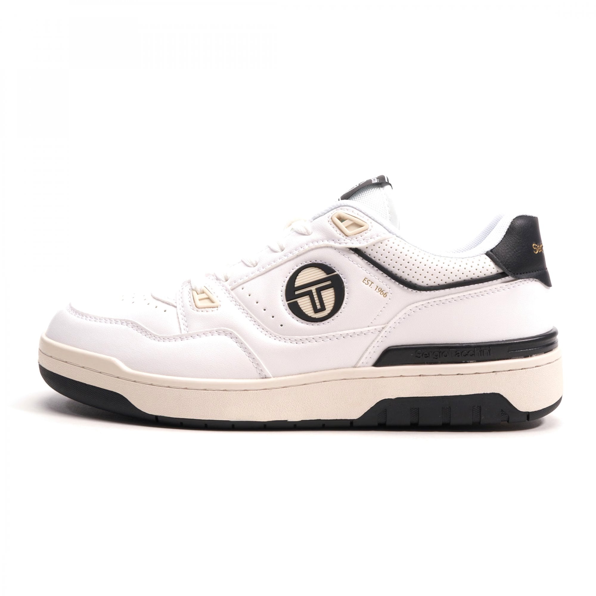 Sergio Tacchini Milano Refresh White/Black PU Trainers STM427002