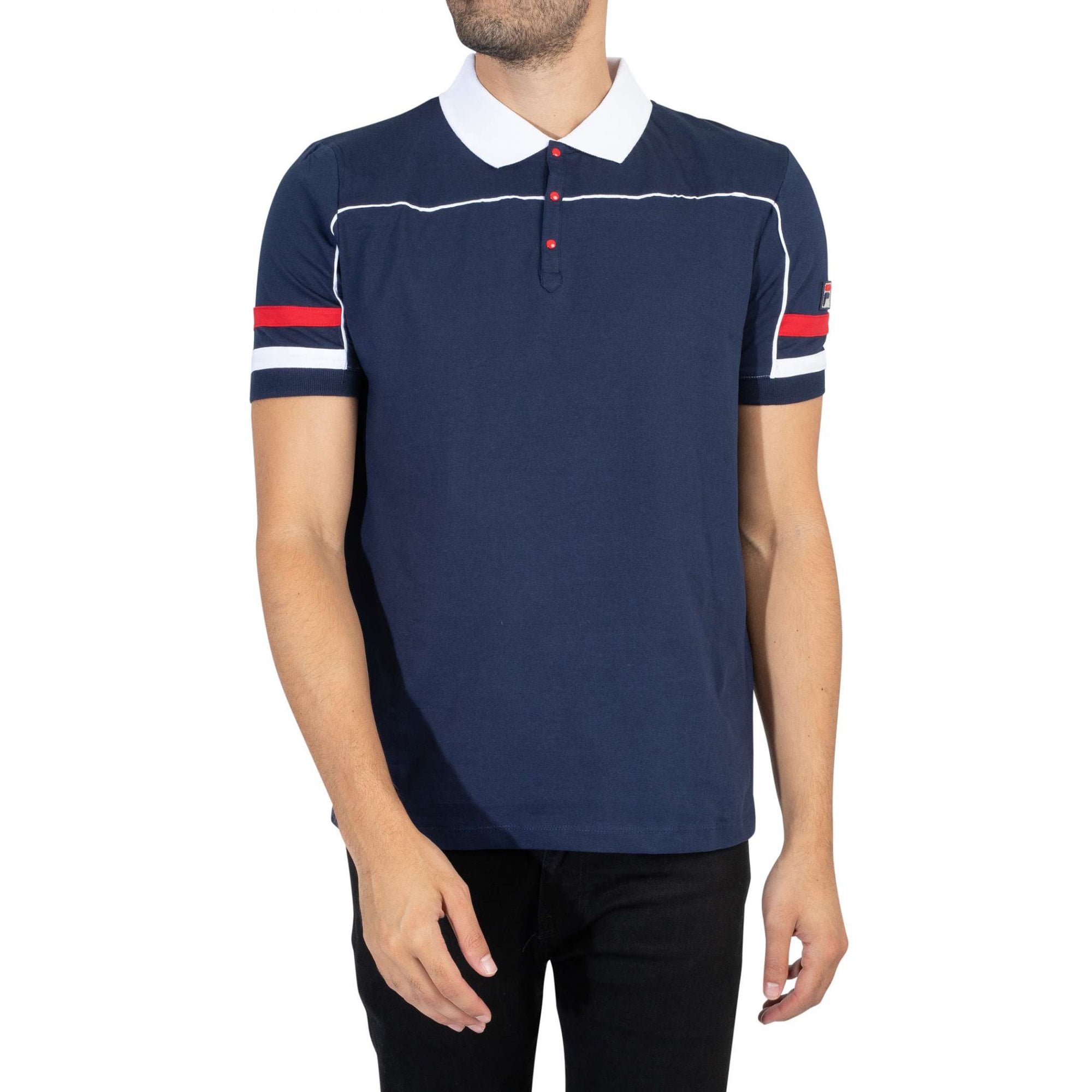 Fila Grandslam Piping Polo T-Shirt Navy/White