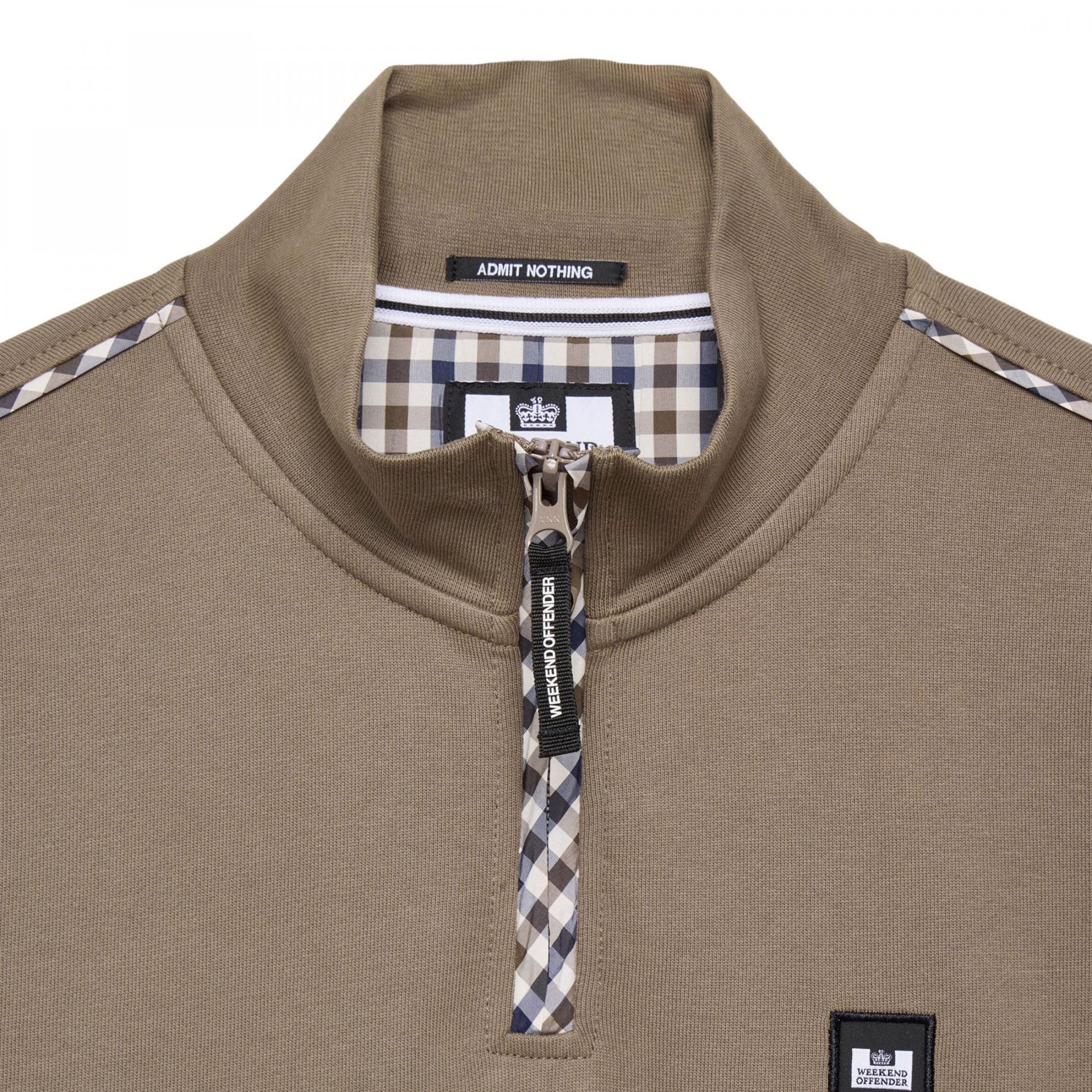Weekend Offender Matisa Mocha/Mid House Check 1/4 Zip Sweatshirt SWAW2409