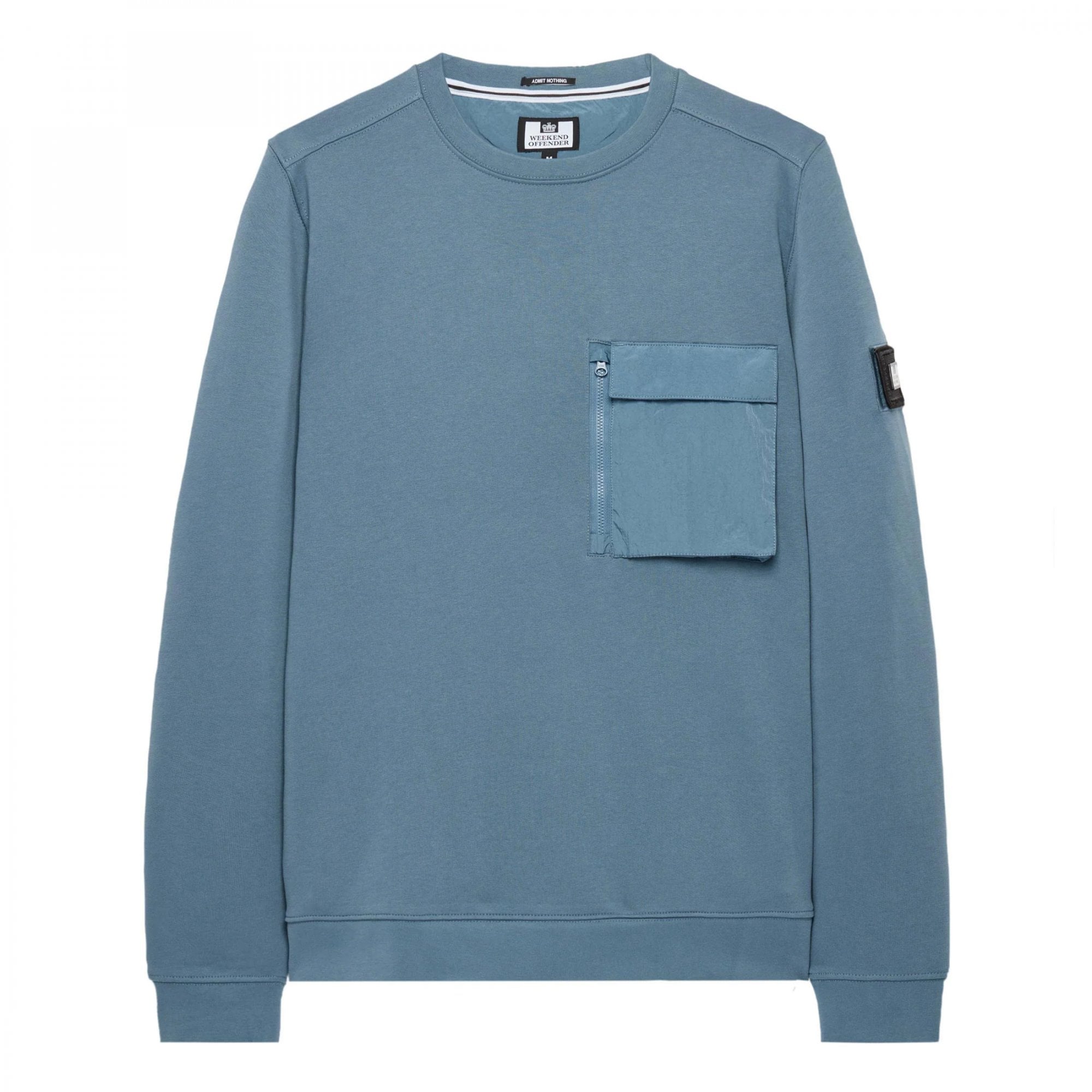 Weekend Offender Neve Baltic Blue Crew Neck Sweatshirt SWAW2405