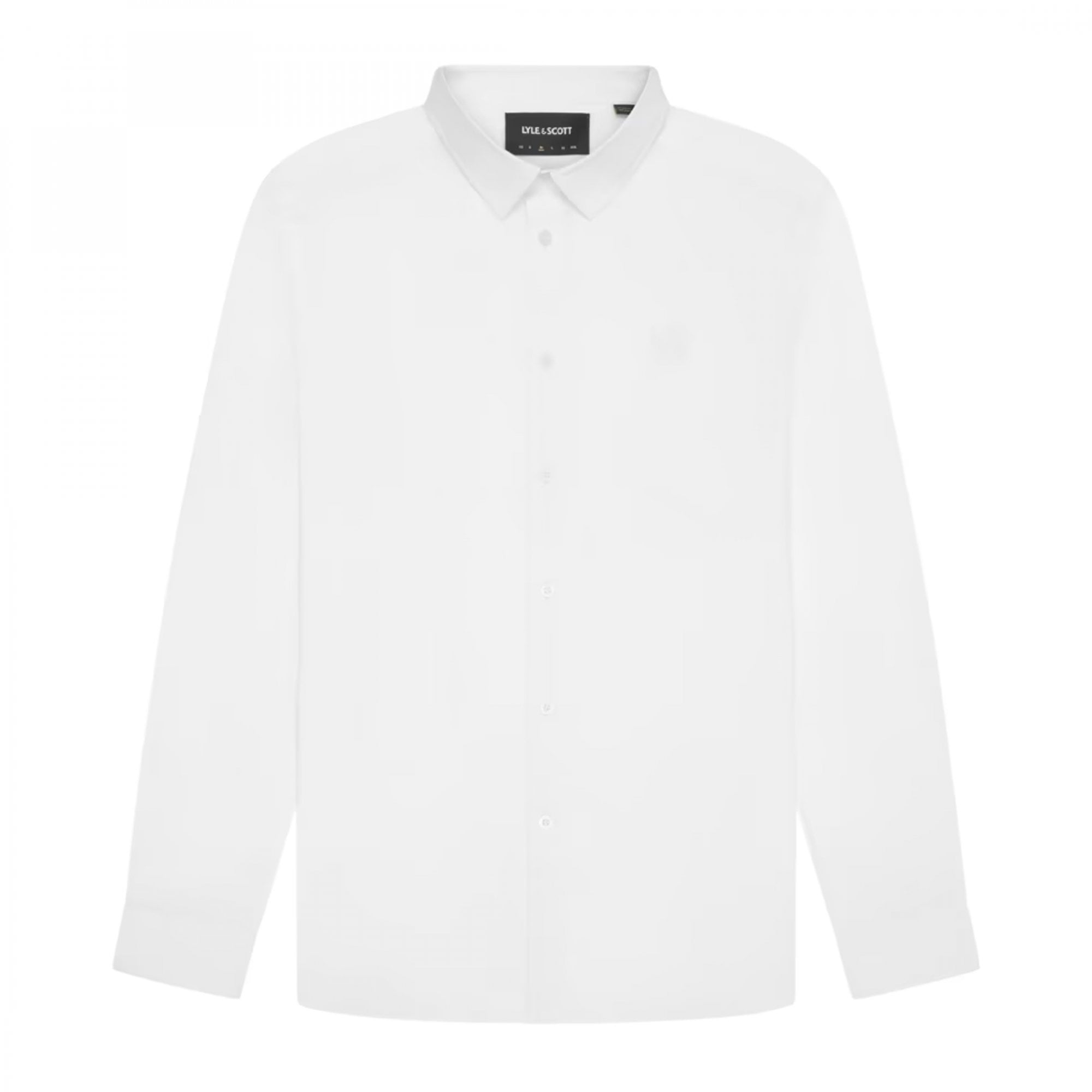 Lyle & Scott Tonal Eagle White Cotton Poplin Long Sleeve Shirt LW2113TON