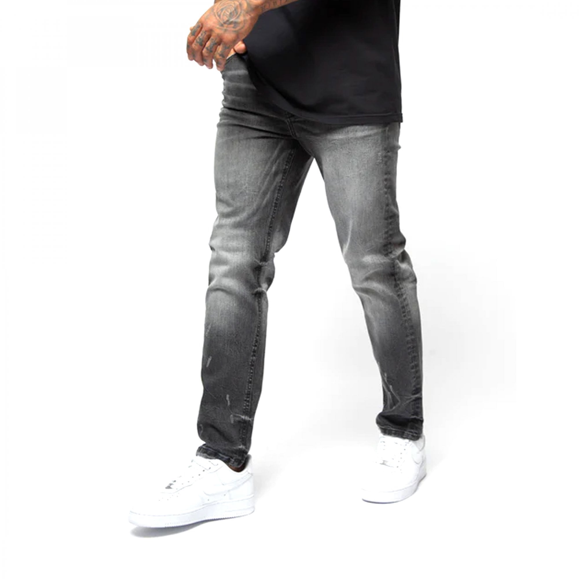 Valere Milano Tasso Washed Grey/Black Jeans