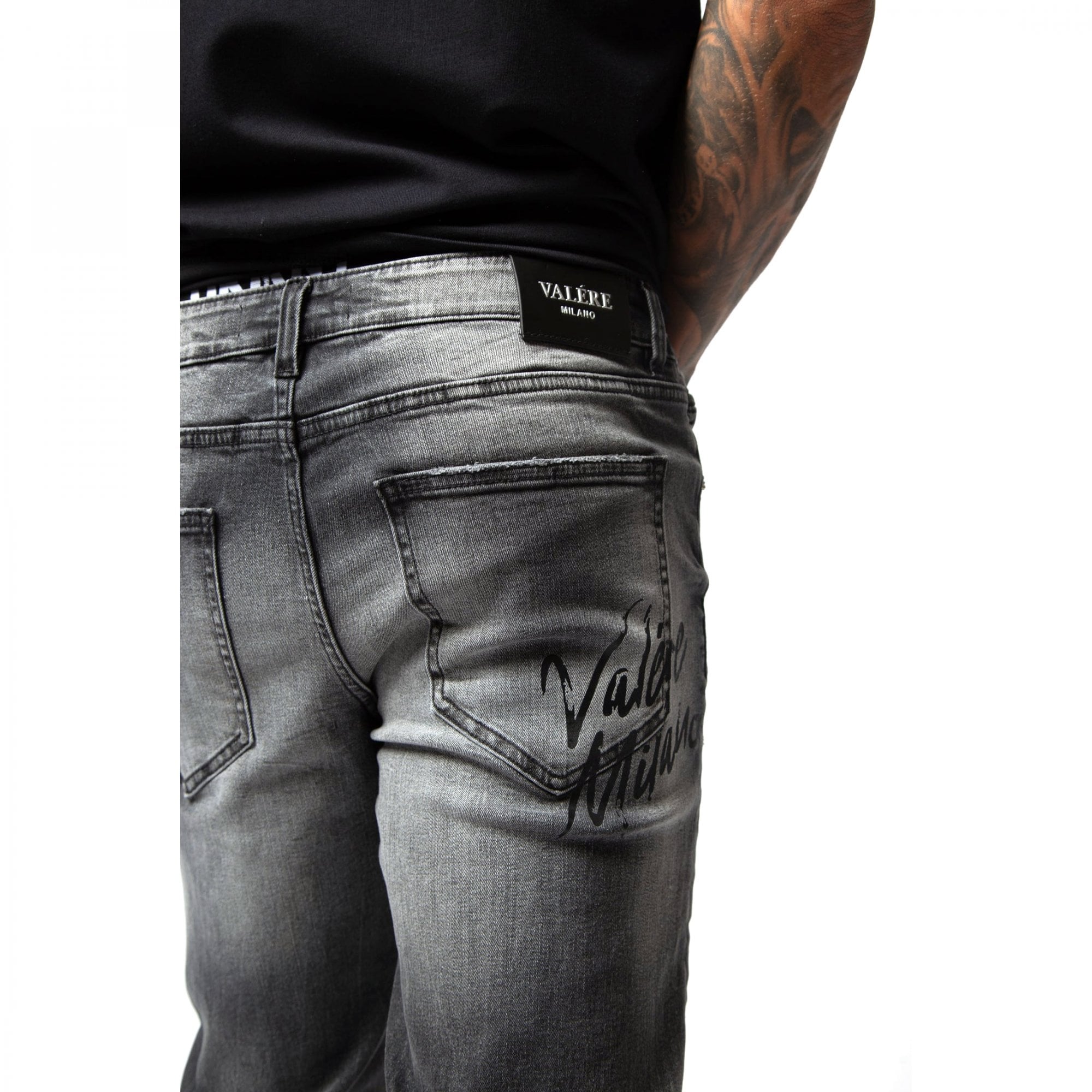 Valere Milano Tasso Washed Grey/Black Jeans