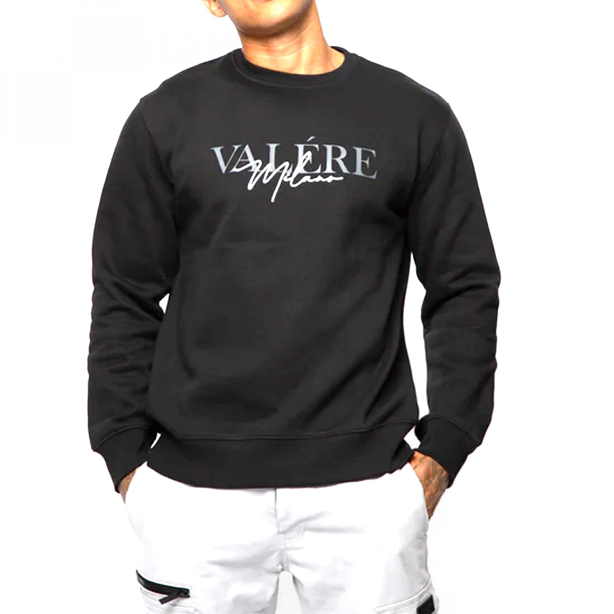 Valere Copione Logo Crew Neck Black Sweatshirt VM217