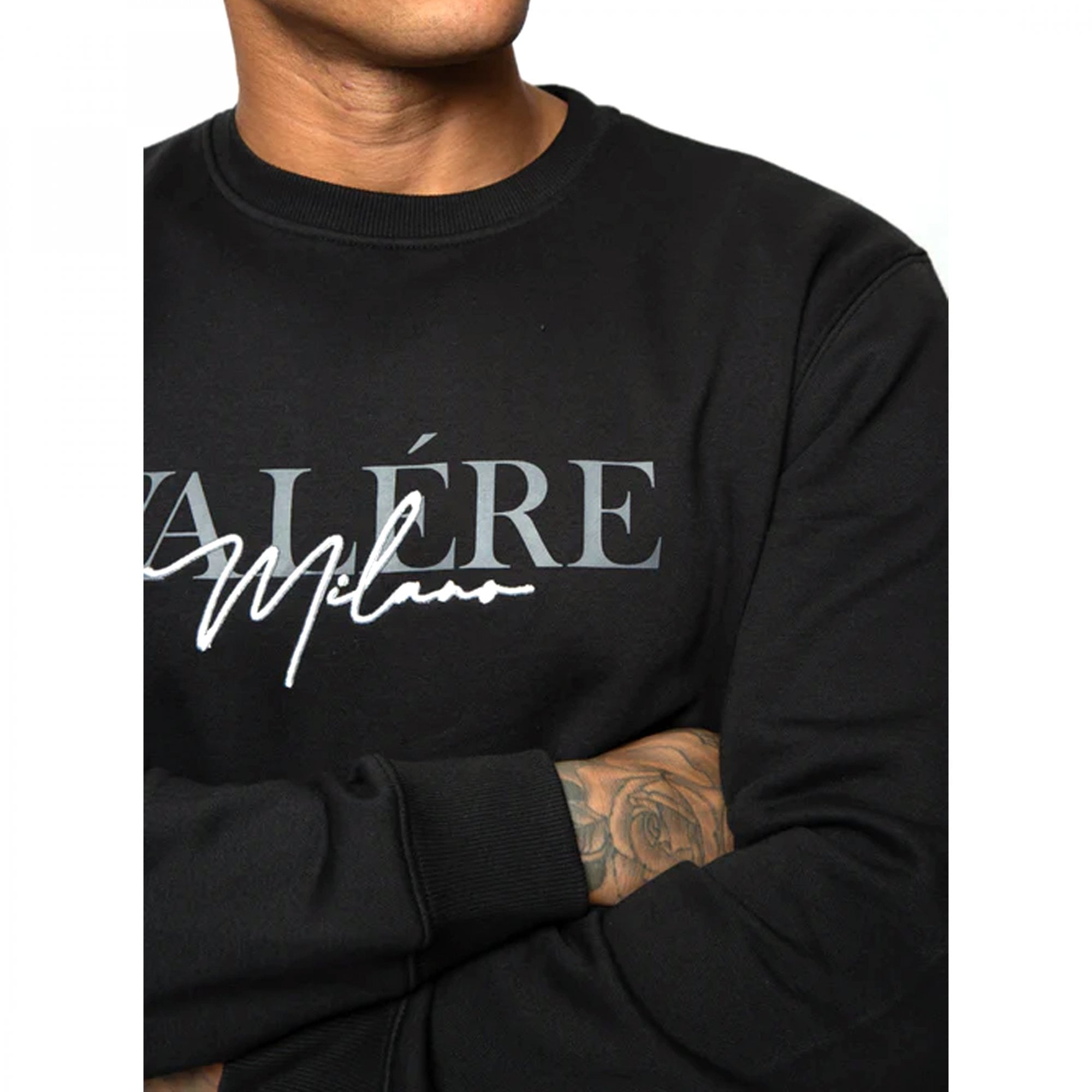 Valere Copione Logo Crew Neck Black Sweatshirt VM217