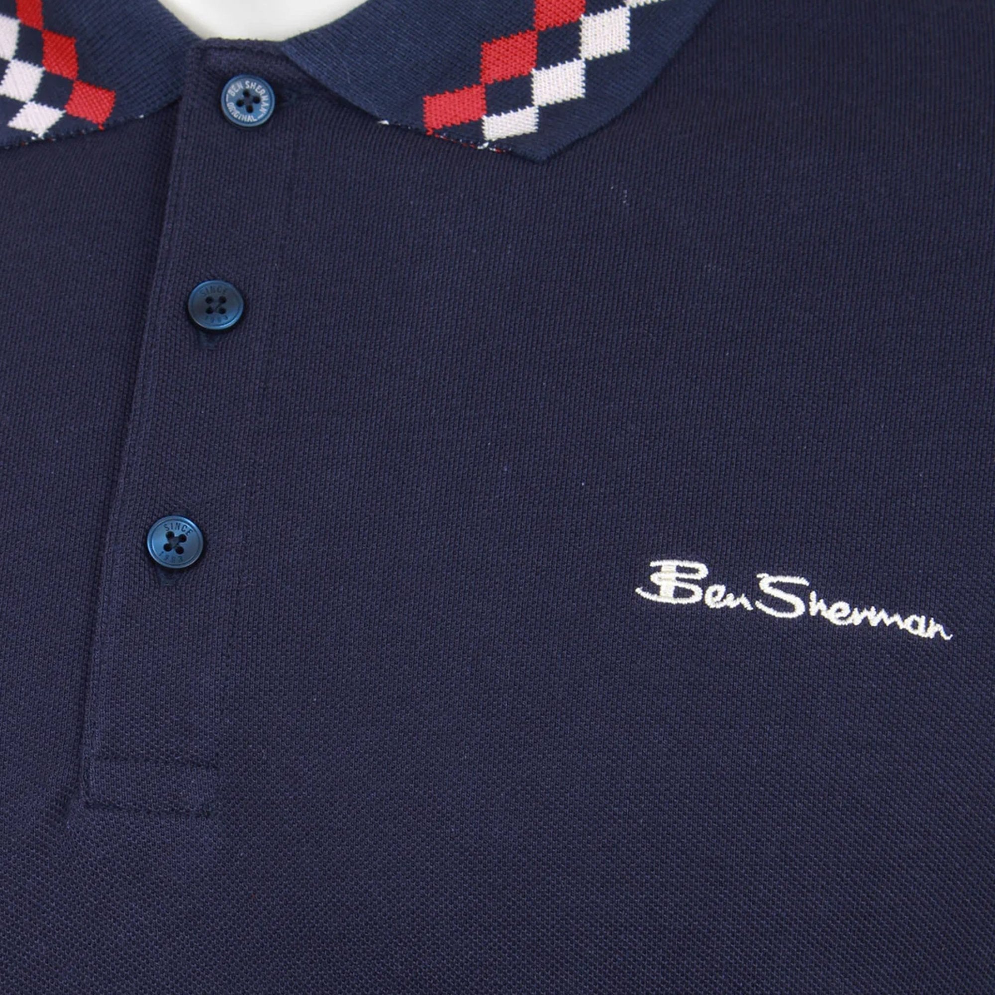Ben Sherman Collar Interest Polo Dark Navy 77633