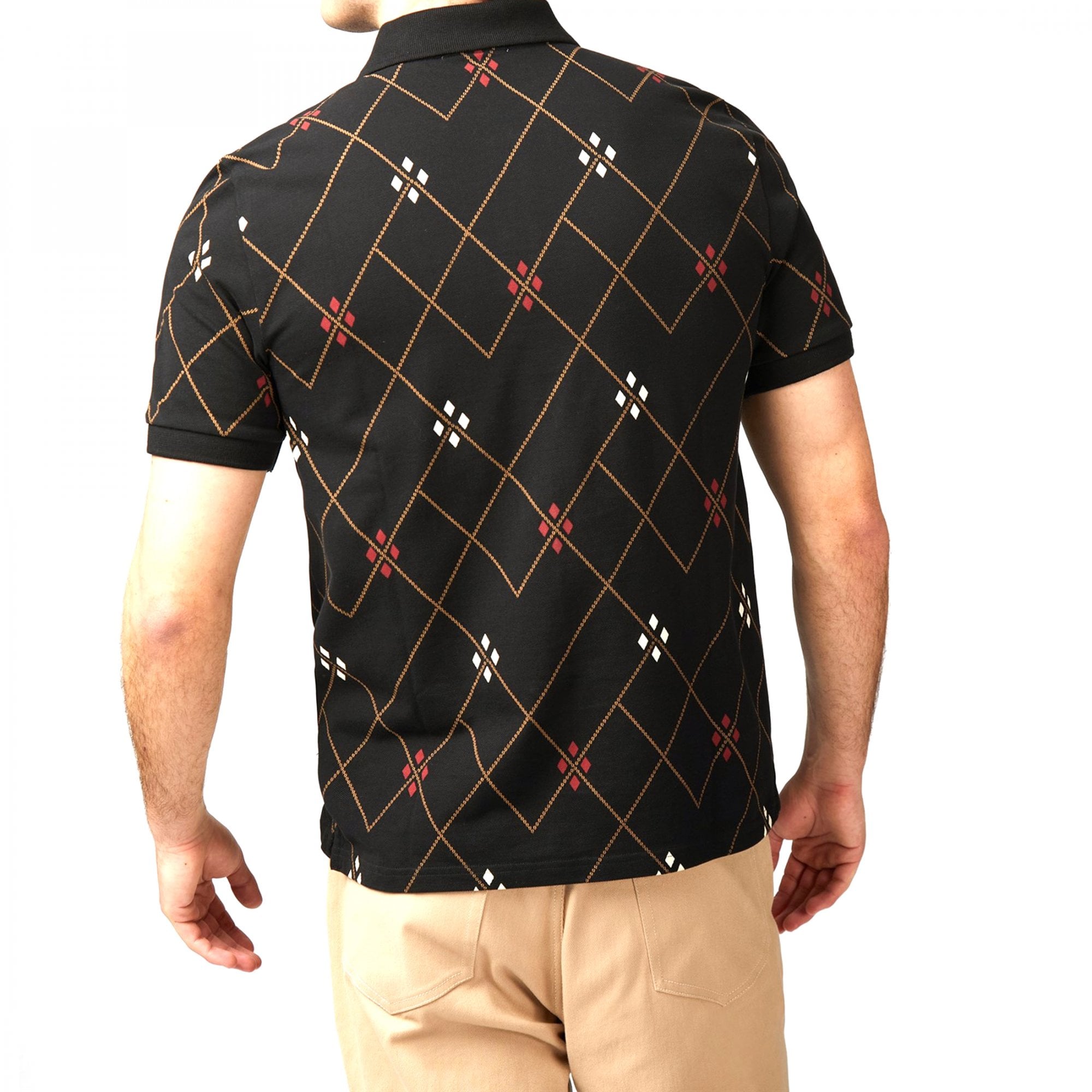 Ben Sherman Argyle Printed Polo Black 77634