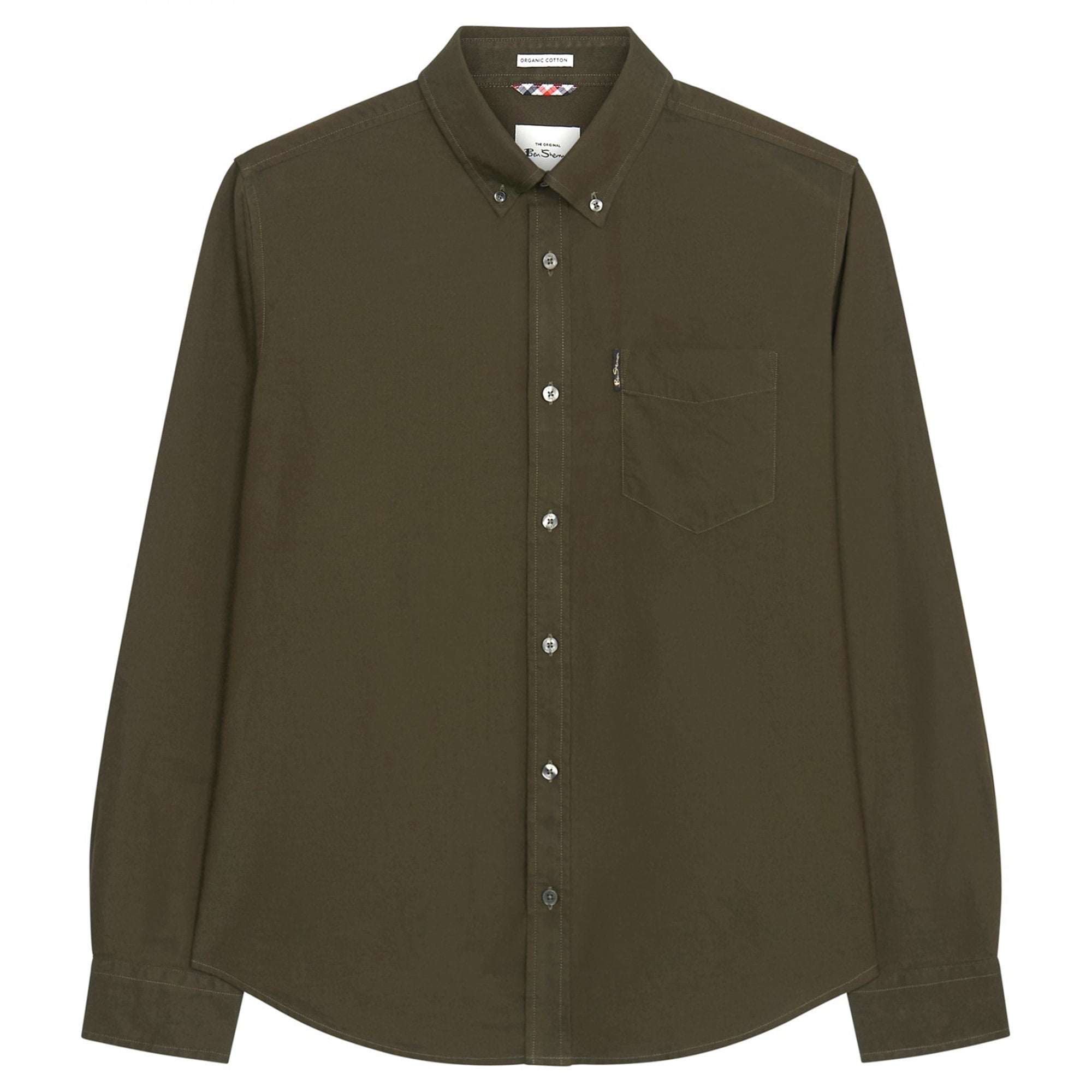 Ben Sherman Signature Oxford Long Sleeve Shirt Camouflage Green 1012490