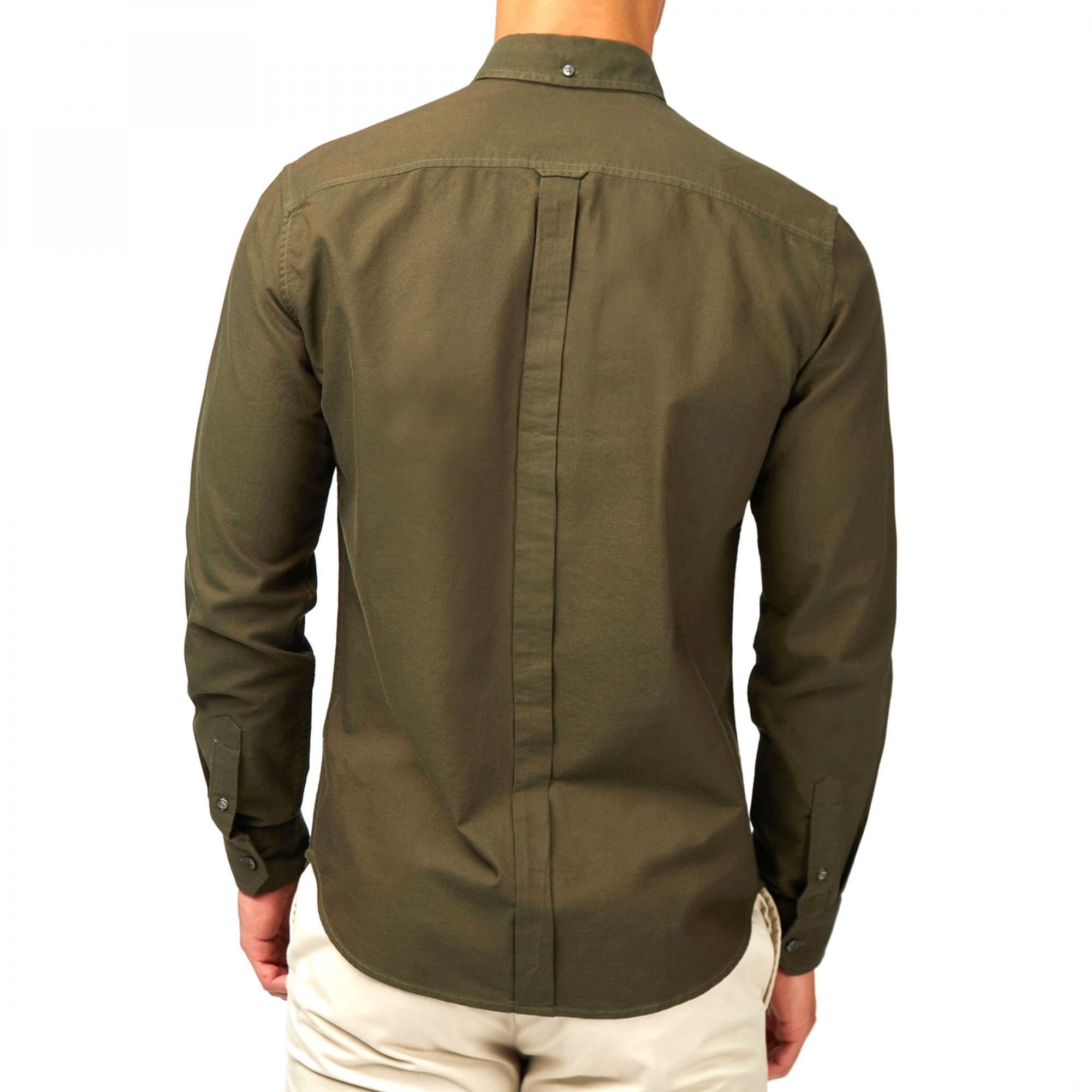 Ben Sherman Signature Oxford Long Sleeve Shirt Camouflage Green 1012490