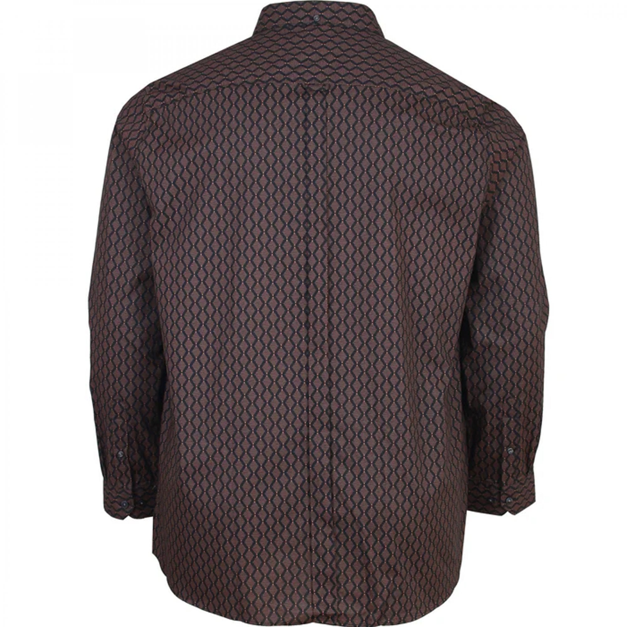 Ben Sherman Linear Geo Print Long Sleeve Shirt Black 77832