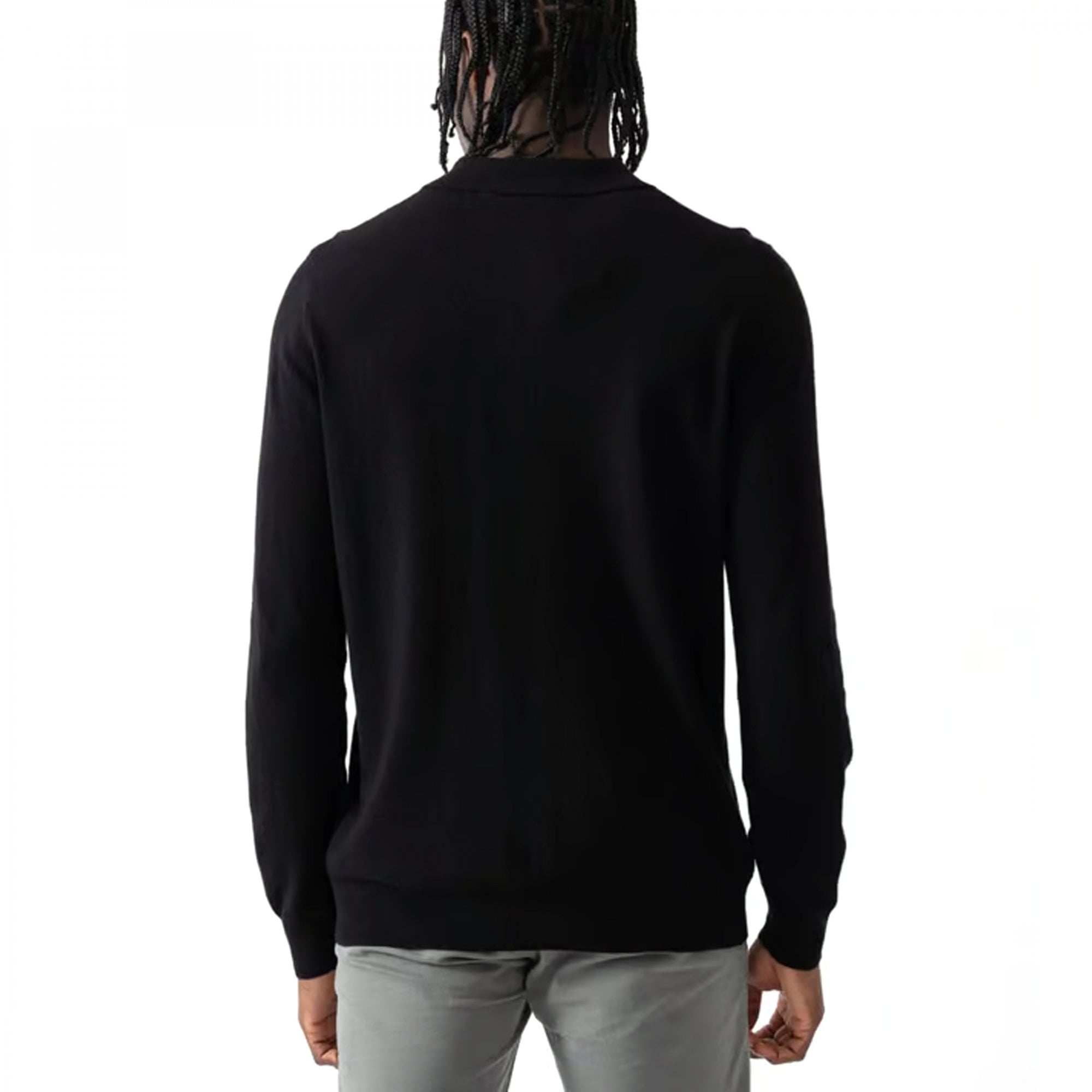 Lyle & Scott Cotton Merino Knit Polo Jumper Black KN2113VC