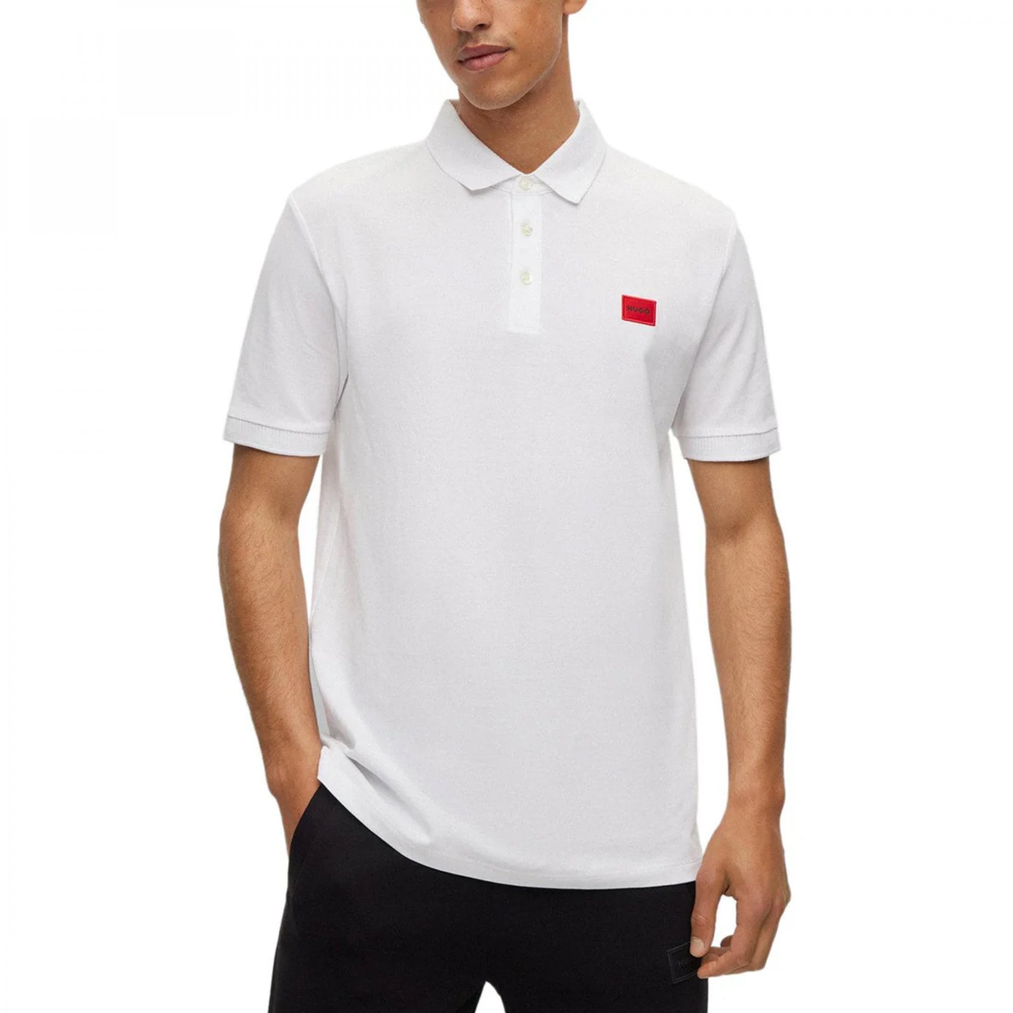 Hugo Deroso232 Patch Logo Polo White 100 50490770