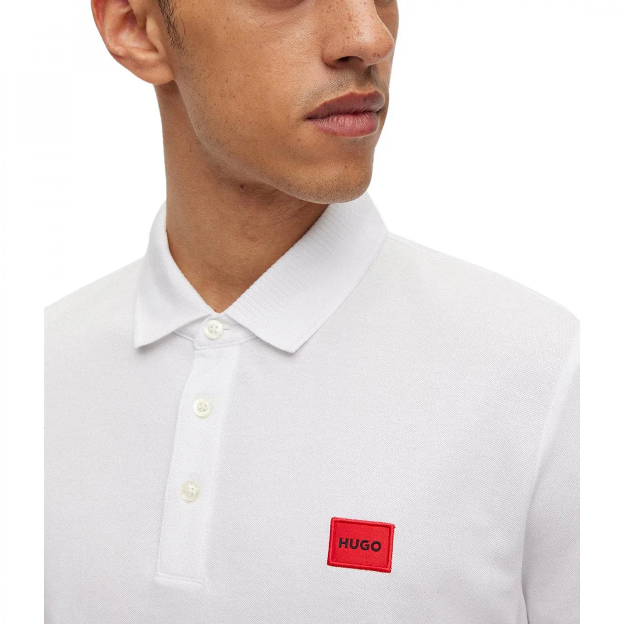 Hugo Deroso232 Patch Logo Polo White 100 50490770