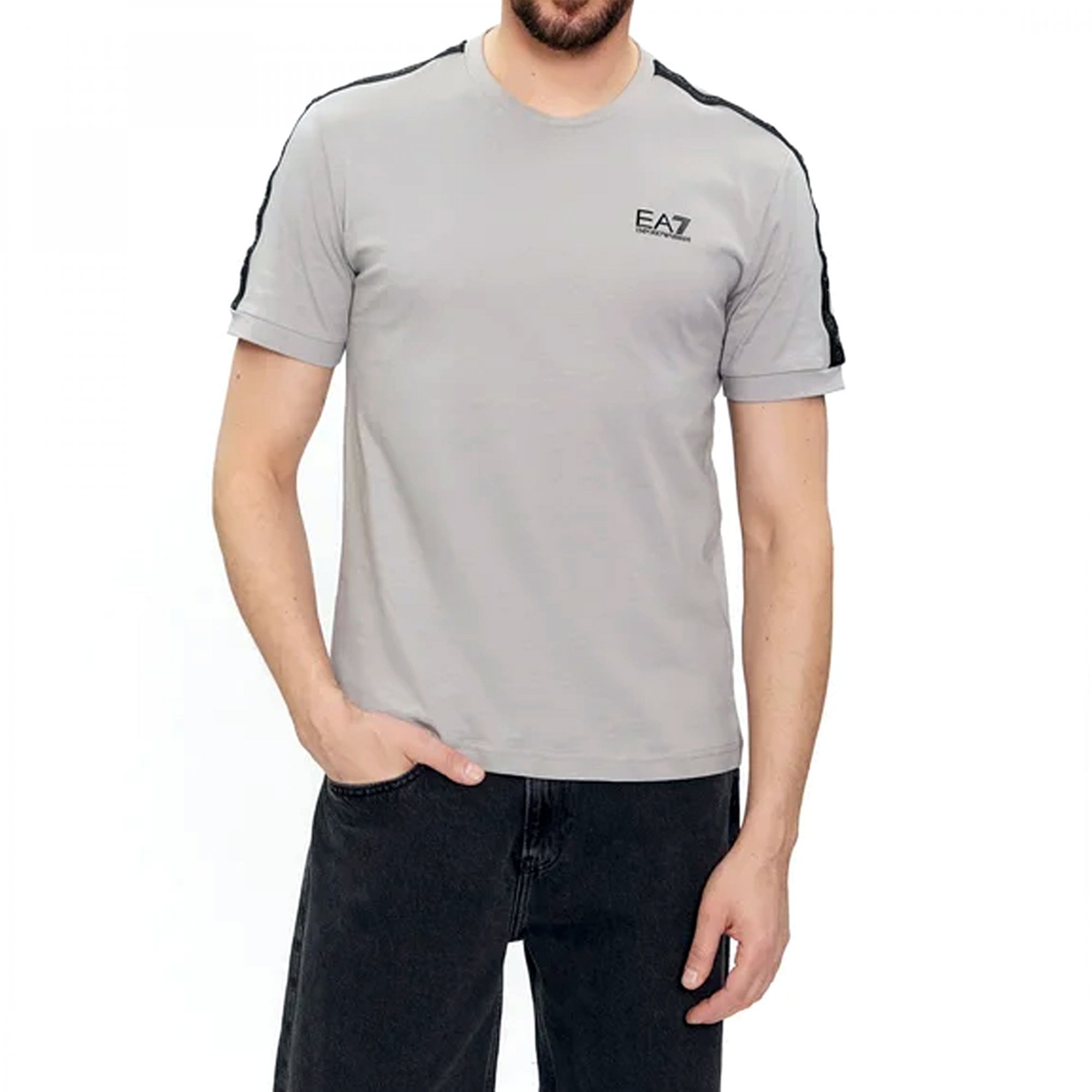 EA7 Tape Logo T-Shirt Griffin Grey 3DPT35 PJ02Z