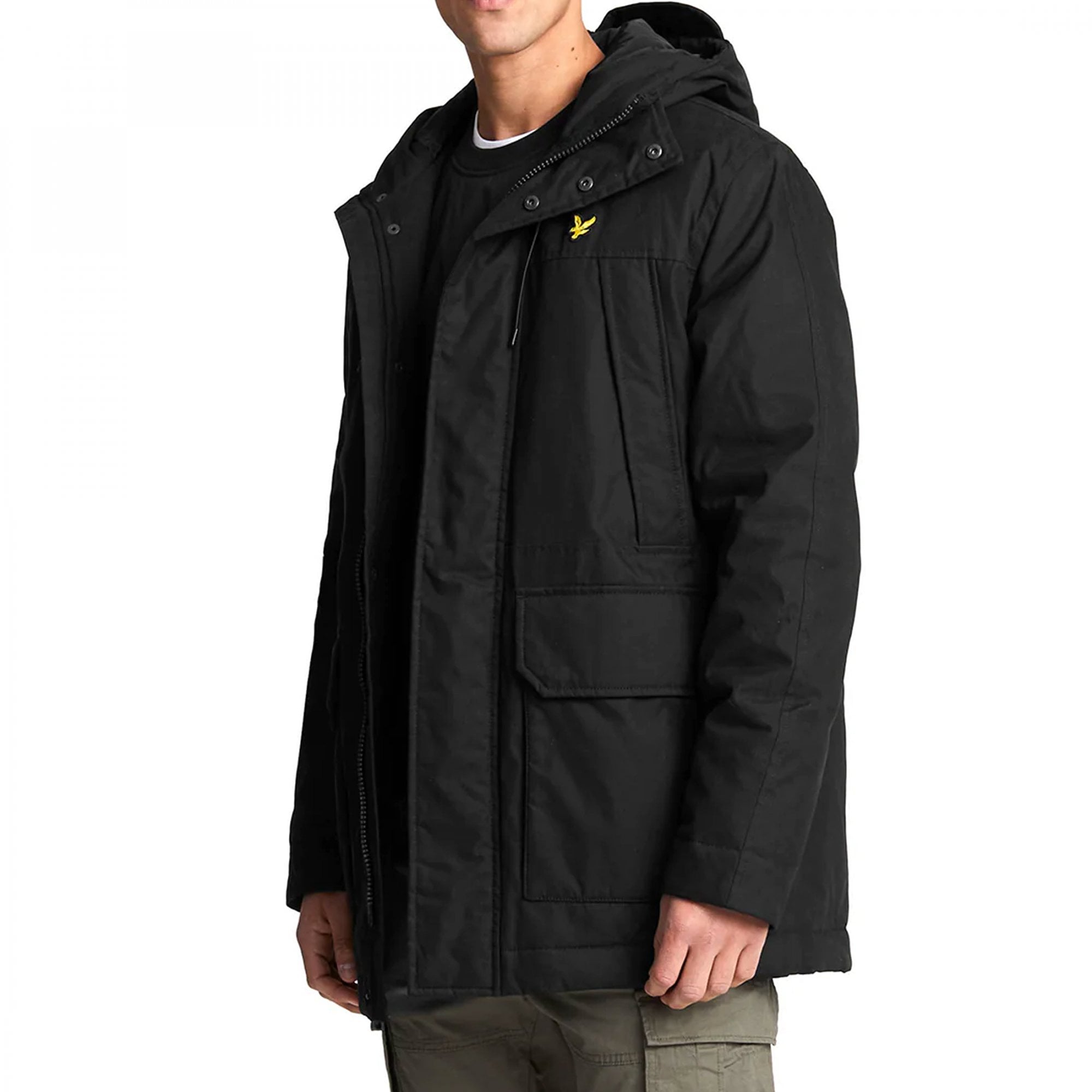 Lyle & Scott Microfleece Parka 2.0 Coat Black JK1904V