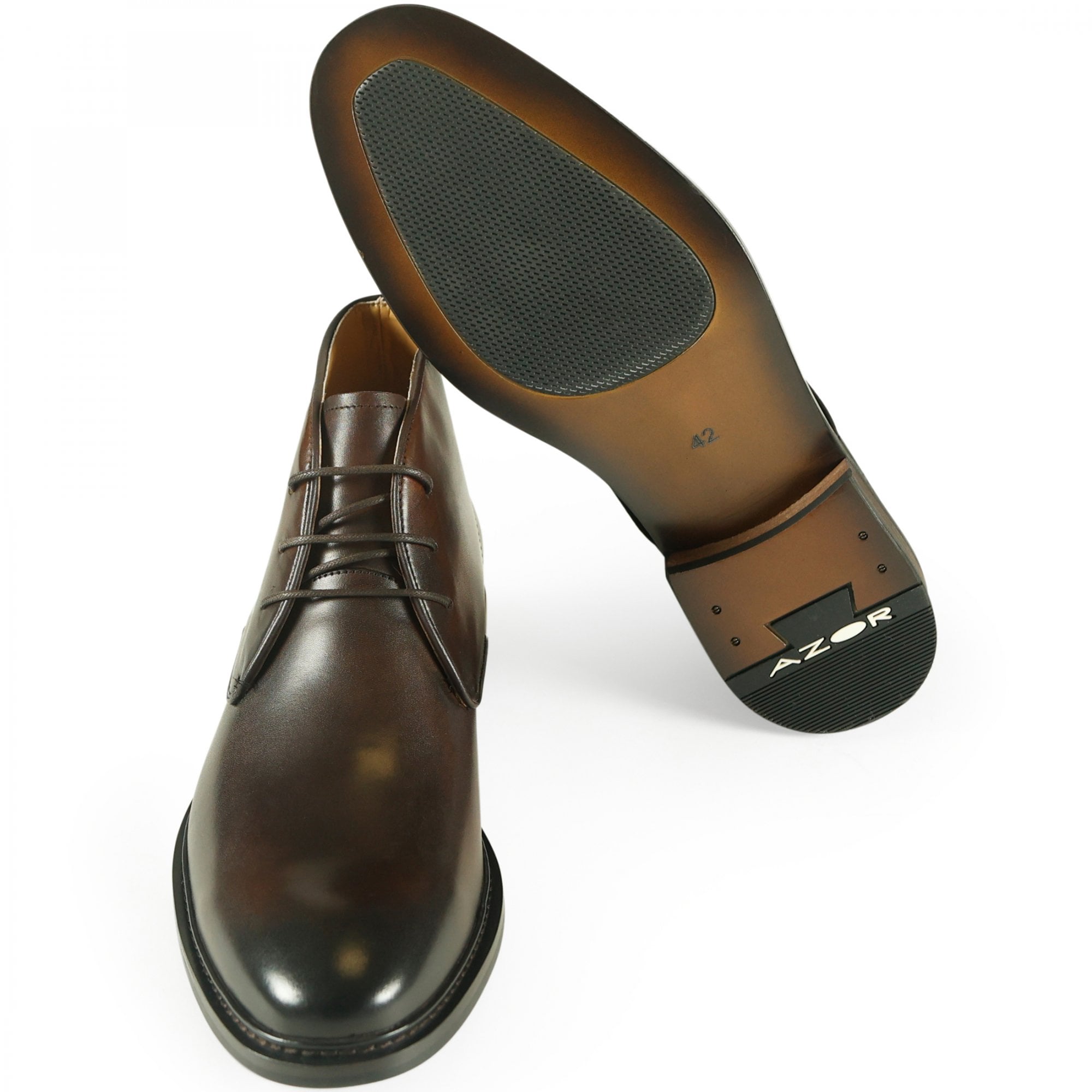 Azor Crete Brown Leather Chukka Boots ZM3854