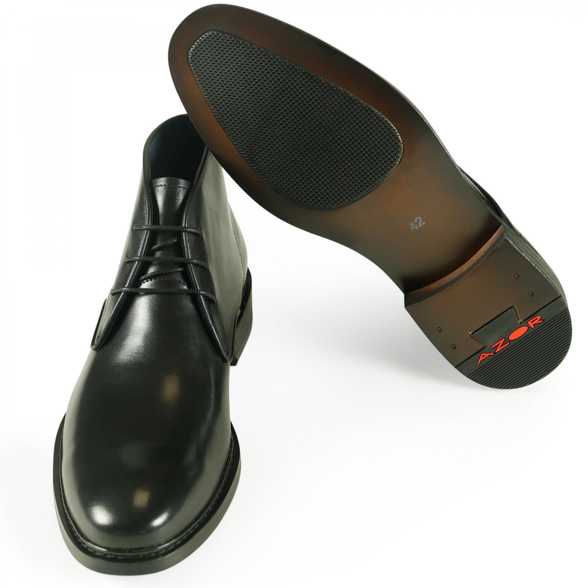 Azor Crete Black Leather Chukka Boots ZM3853