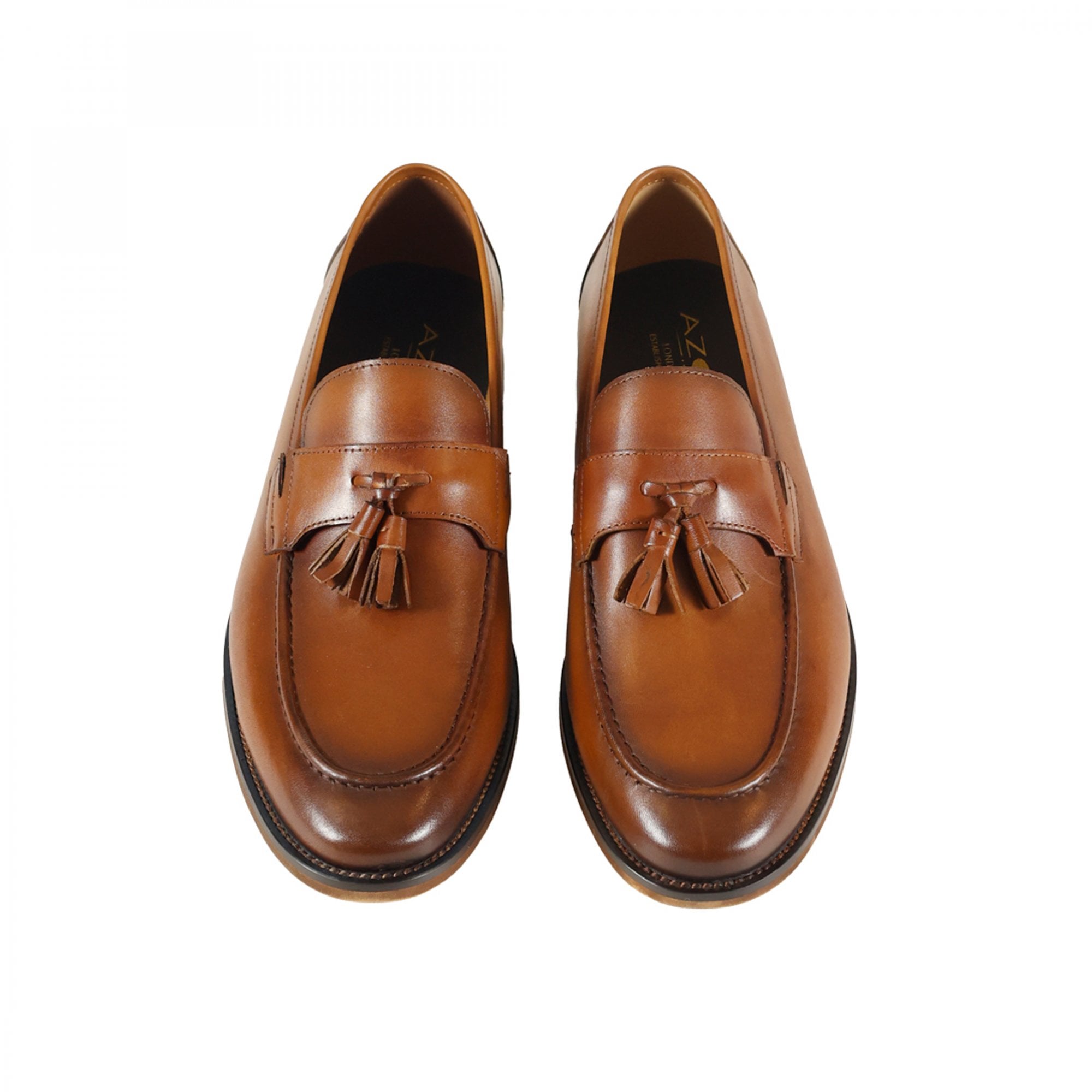 Azor Parma Tan Leather Tassel Loafers ZM3907