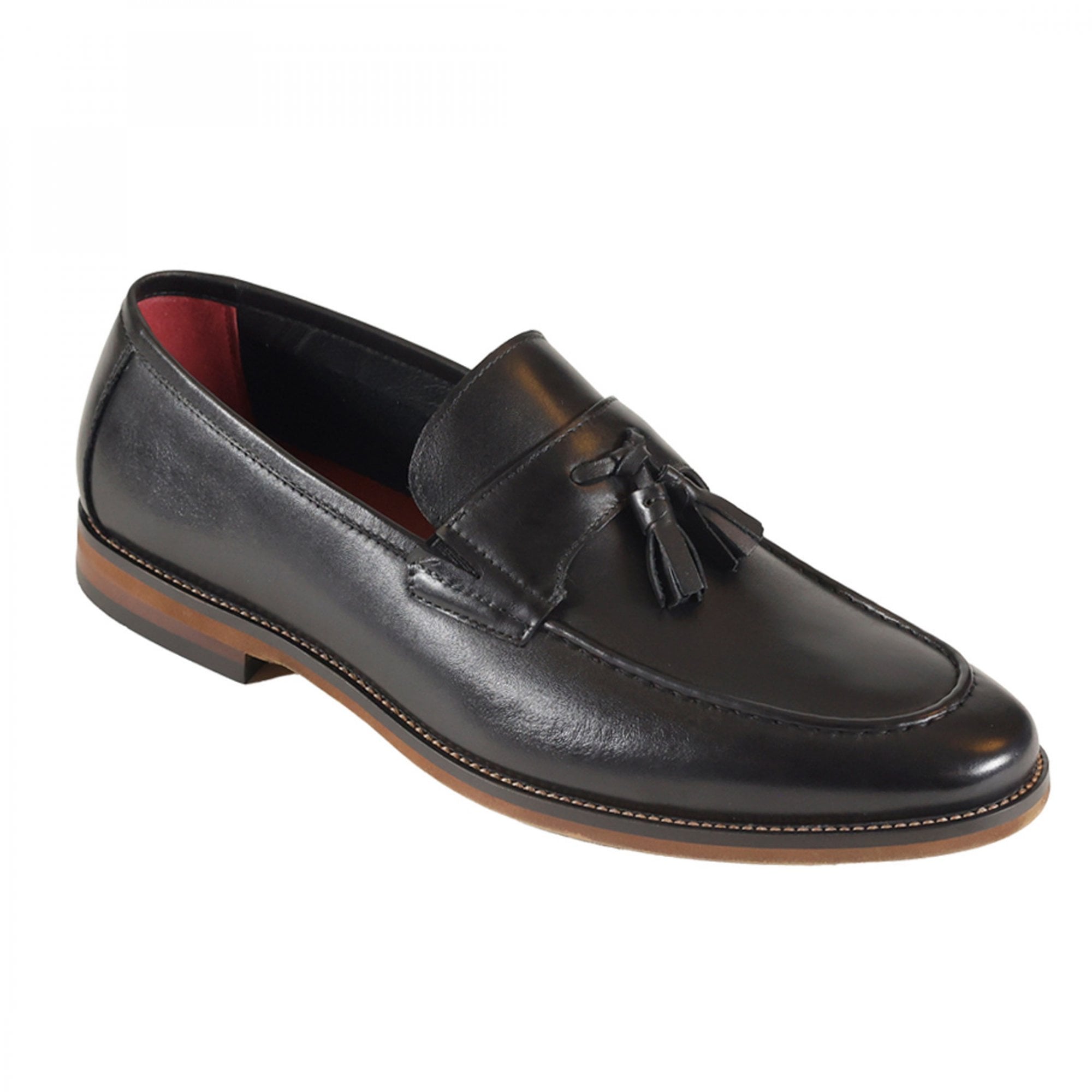 Azor Parma Black Leather Tassel Loafers ZM3908