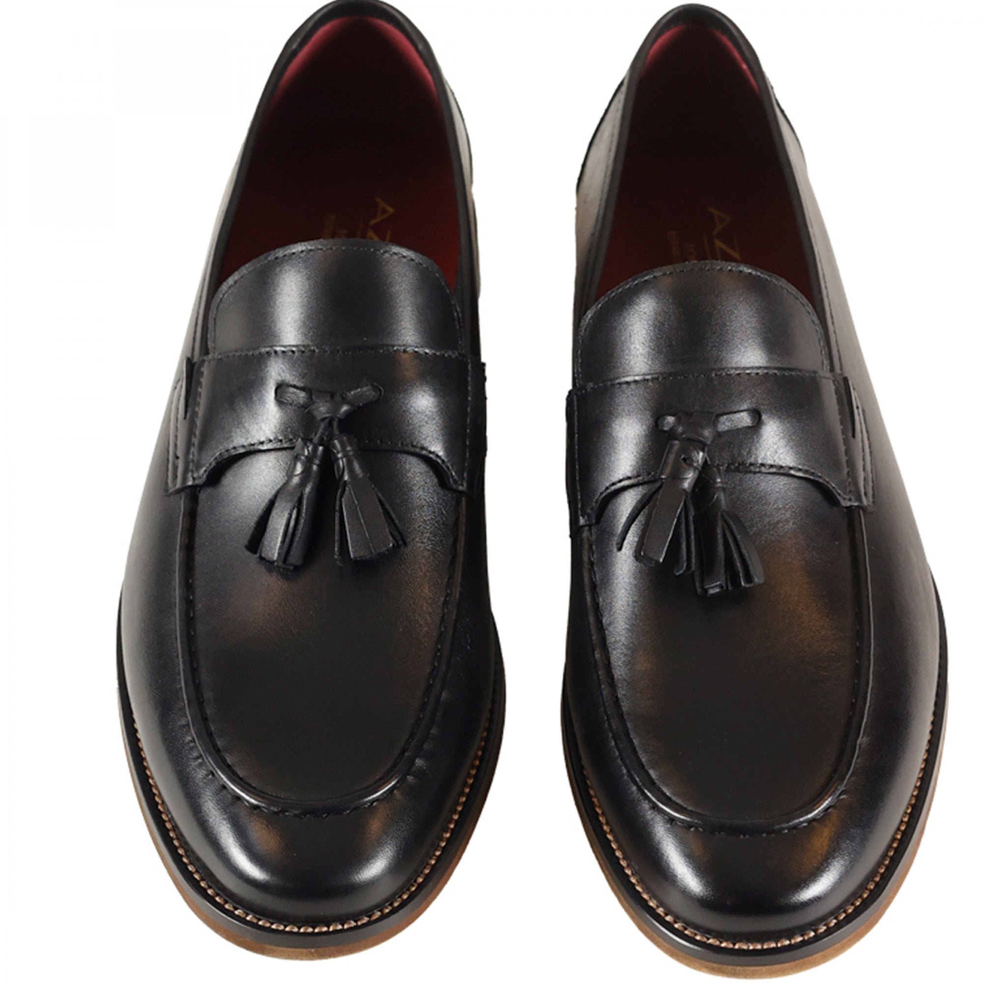 Azor Parma Black Leather Tassel Loafers ZM3908