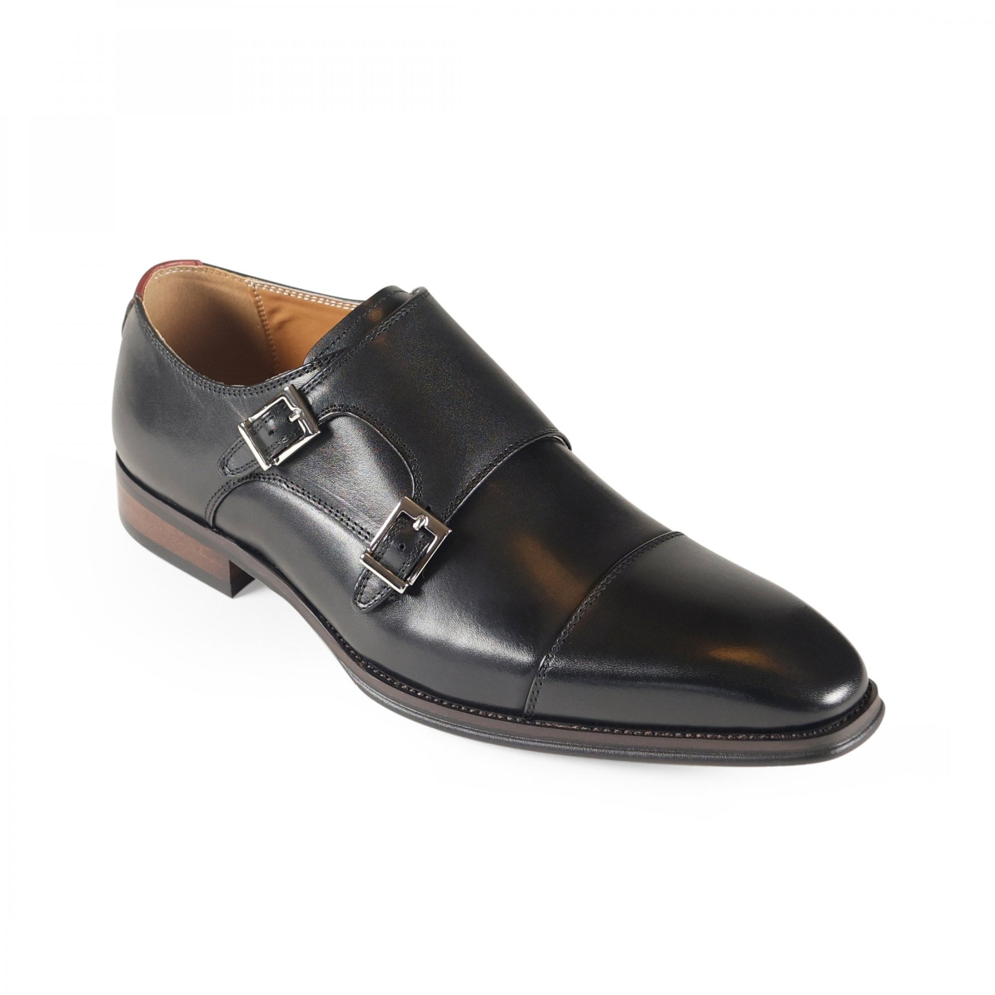 Azor Lombardy Black Leather Monk Shoes ZM3845