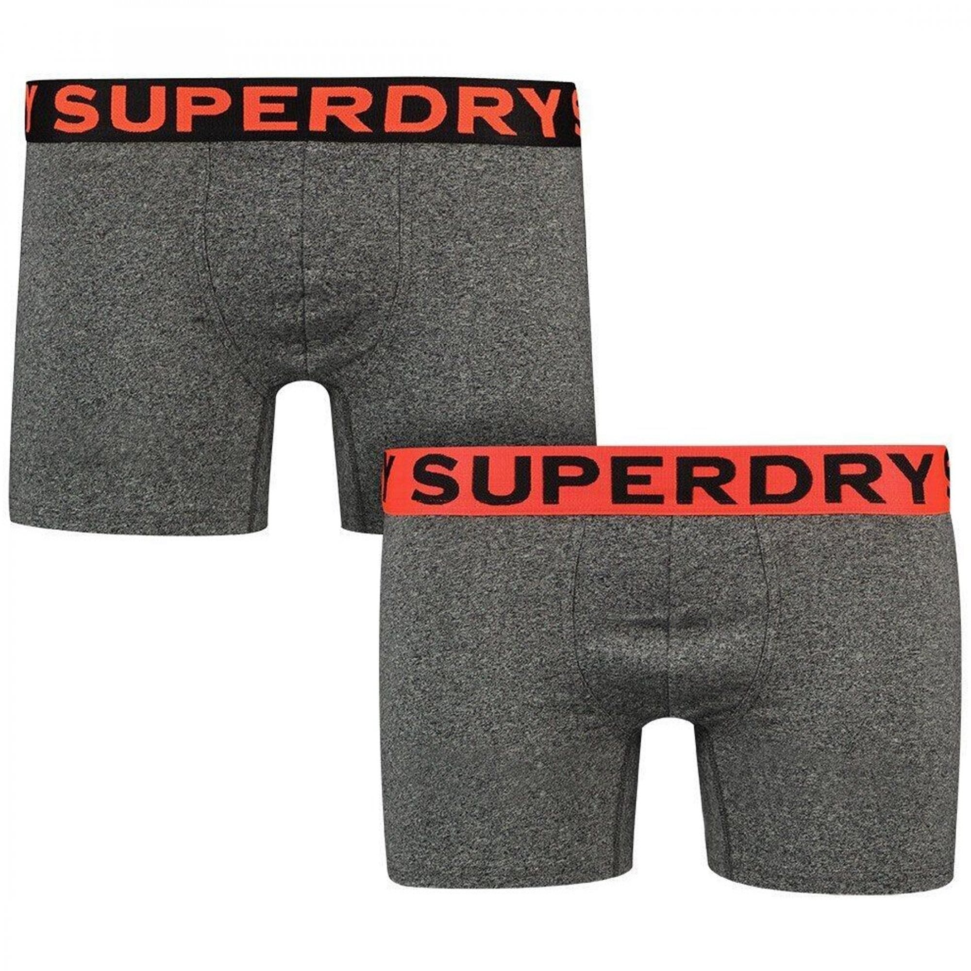 Superdry Two Pack Boxer Shorts Black/Grey 4AO