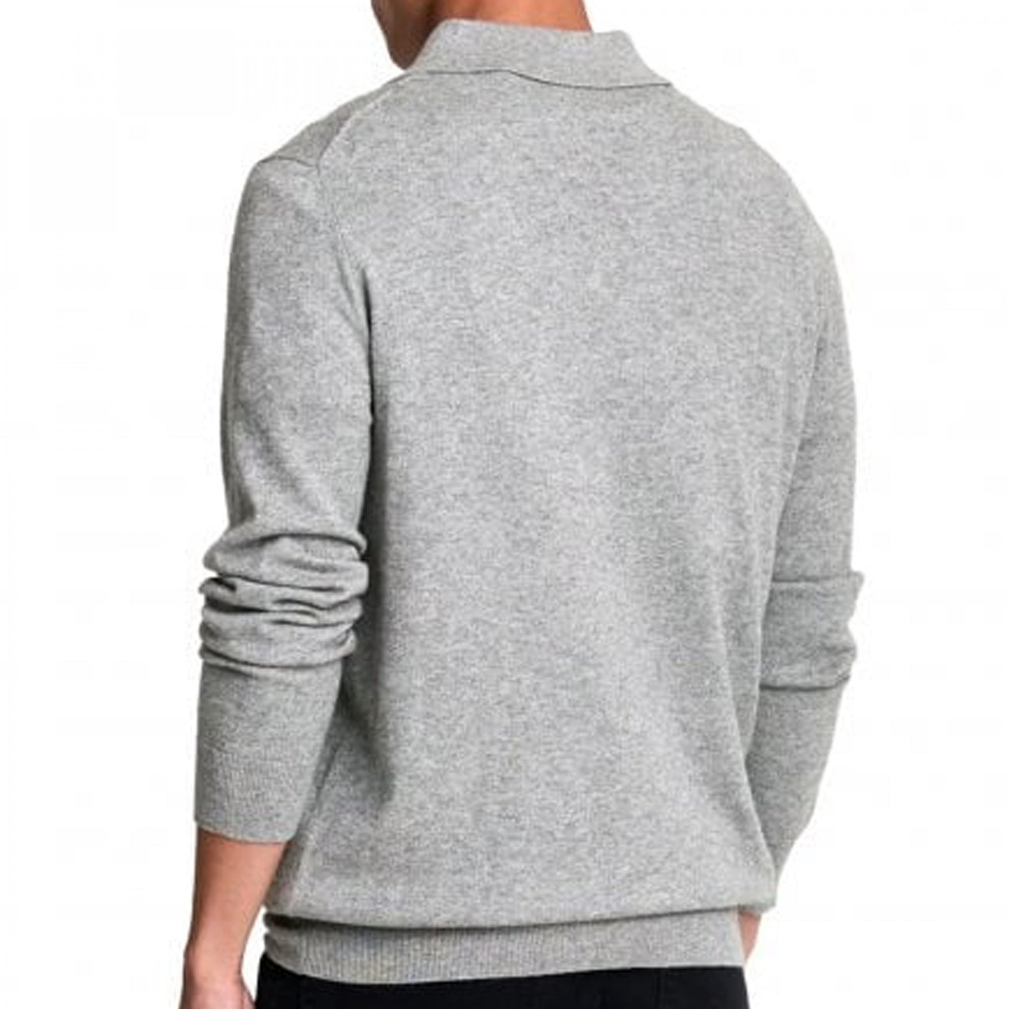Lyle & Scott Cotton Merino Knit Polo Jumper Grey Marl KN2113VC