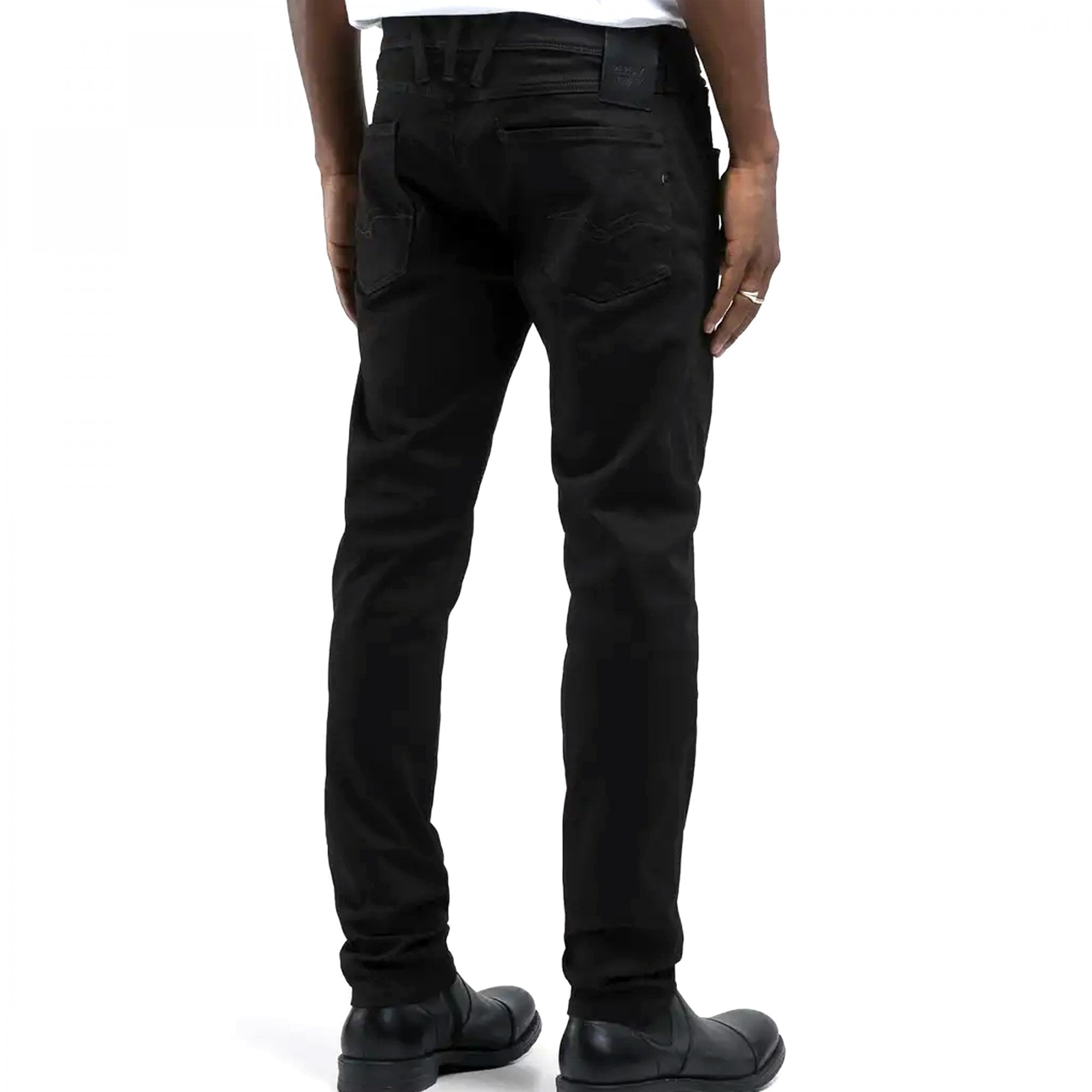 Replay Anbass Hyperflex Color Edition Stretch Black Denim Jeans M914E 8366197 040