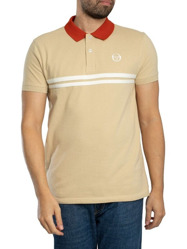SERGIO TACCHINI SUPERMAC POLO T-SHIRT ROOIBOS TEA/MOJAVE DESERT