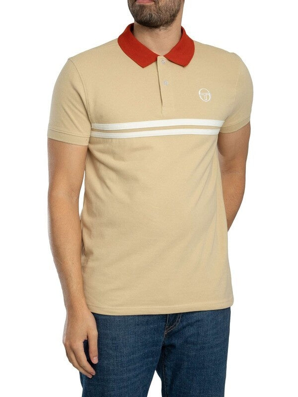 SERGIO TACCHINI SUPERMAC POLO T-SHIRT ROOIBOS TEA/MOJAVE DESERT