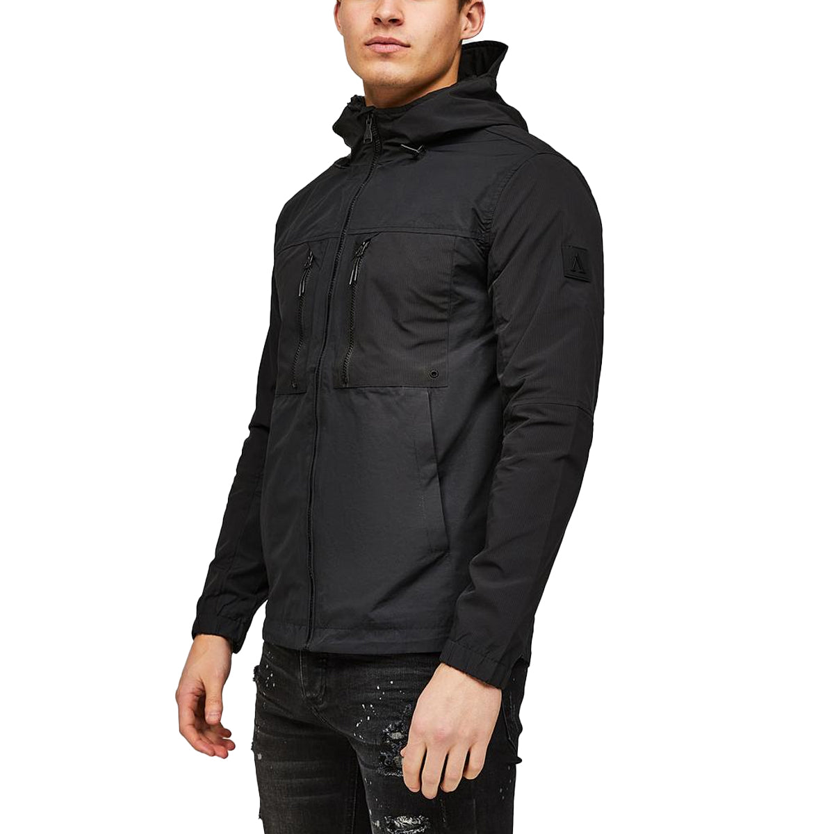 ALESSANDRO ZAVETTI Bonucci Black Windbreaker Jacket