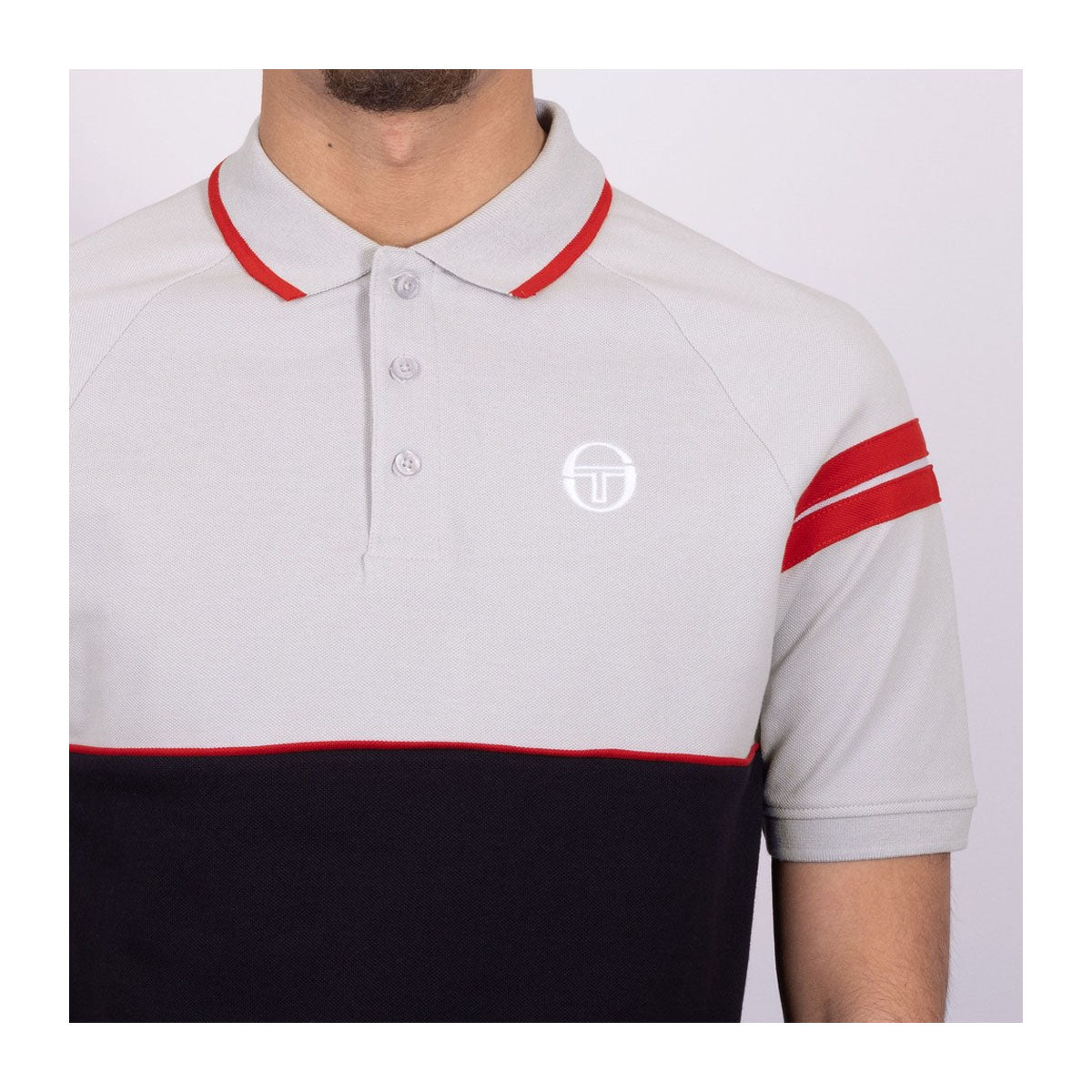 SERGIO TACCHINI CAMBIO HIGH RISE GREY POLO SHIRT