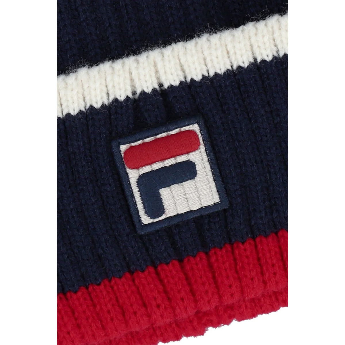 FILA CIRO RIBBED TURN UP BEANIE NAVY/RED