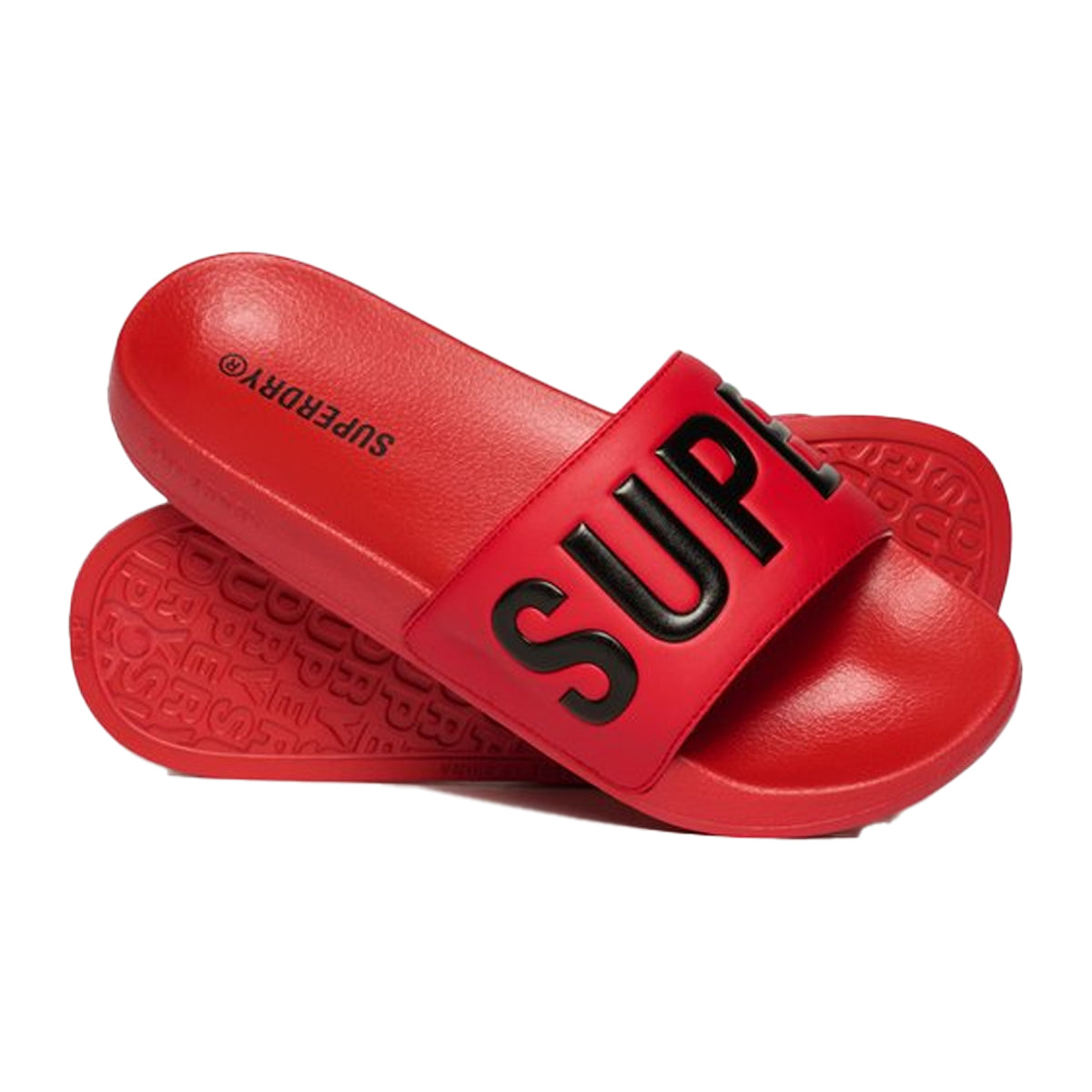 SUPERDRY CORE GRAPHIC POOL SLIDE RED OGS
