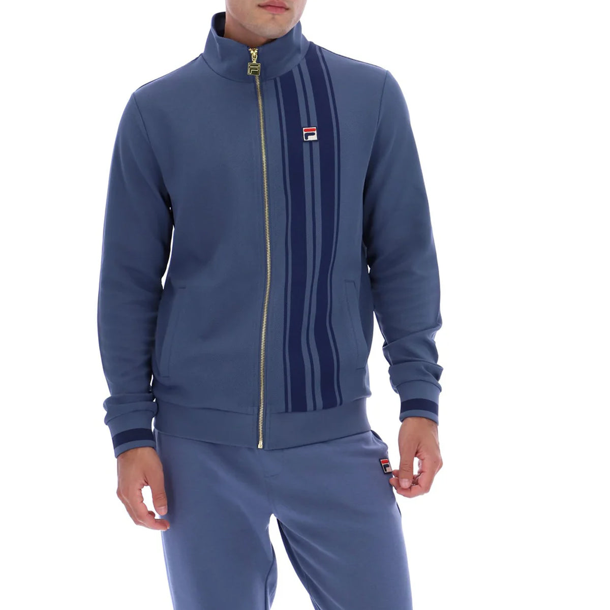 FILA DANTE PRINTED STRIPE TRACK TOP INDIGO/NAVY