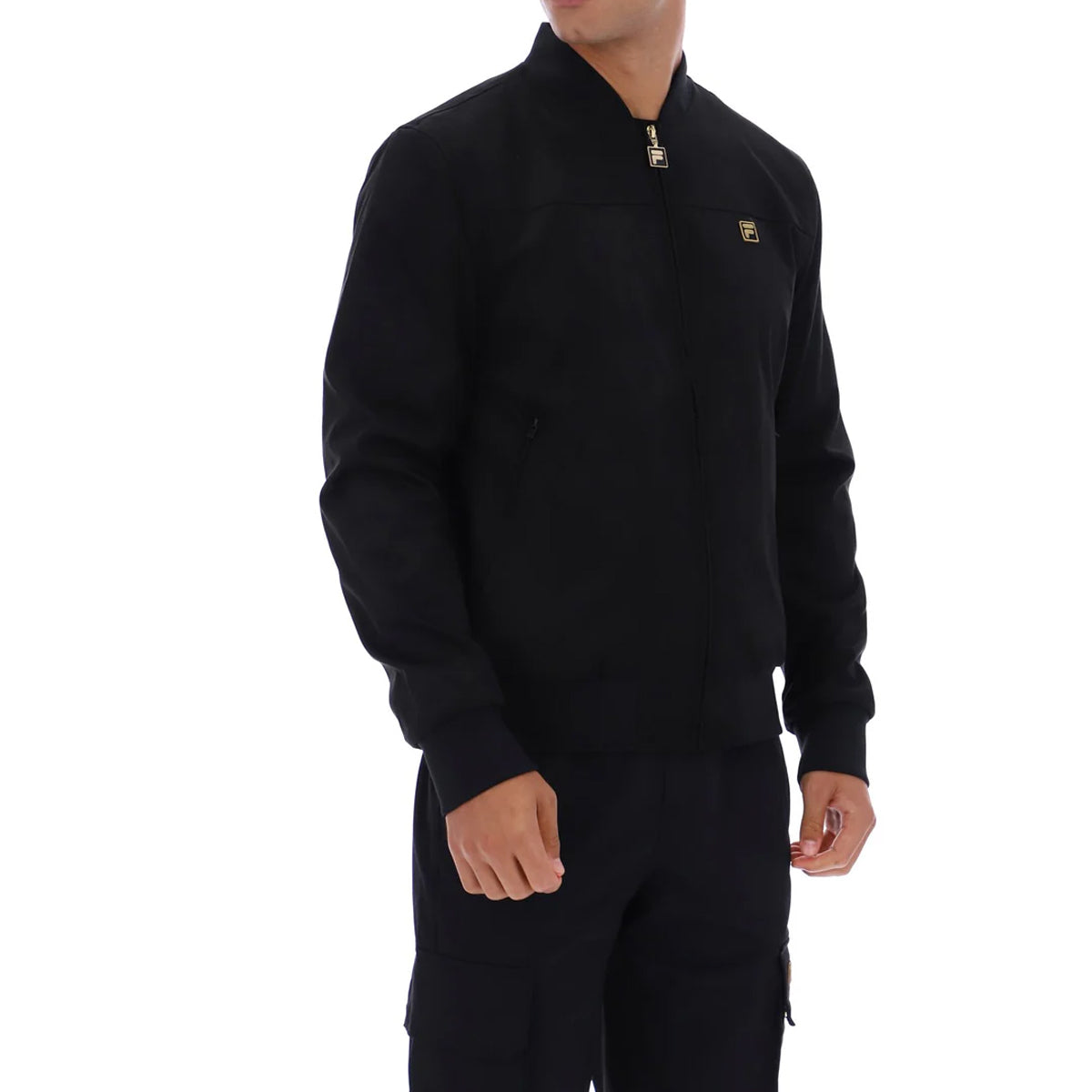 FILA DEAN FULL ZIP FAUX SUEDE JACKET BLACK