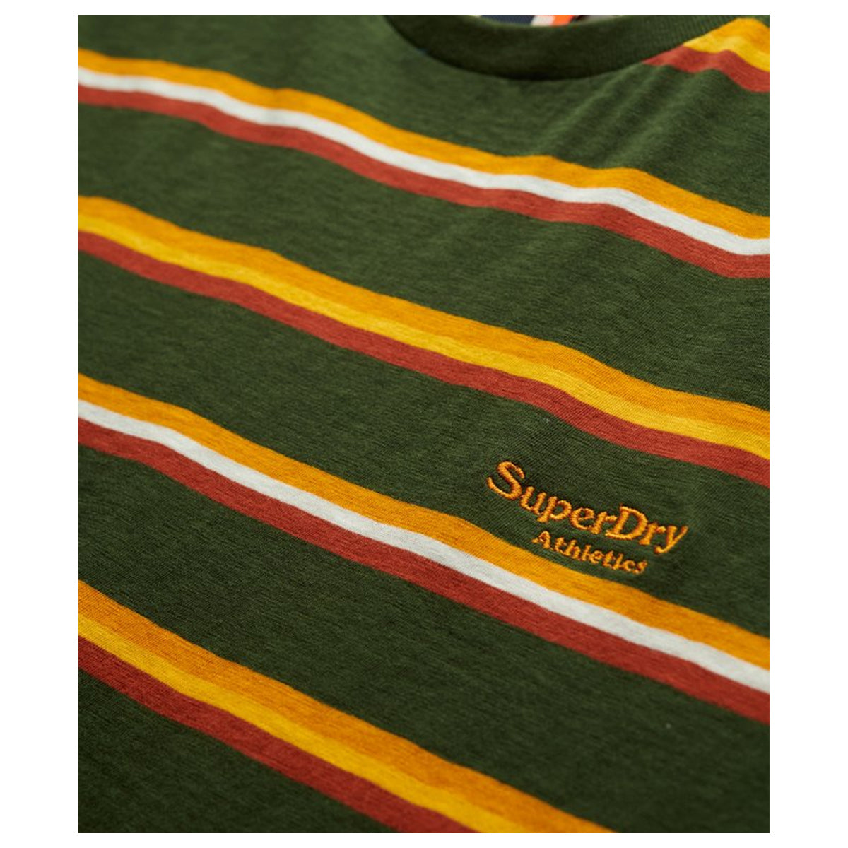 SUPERDRY ESSENTIAL STRIPE T-SHIRT ARMY GREEN F8X