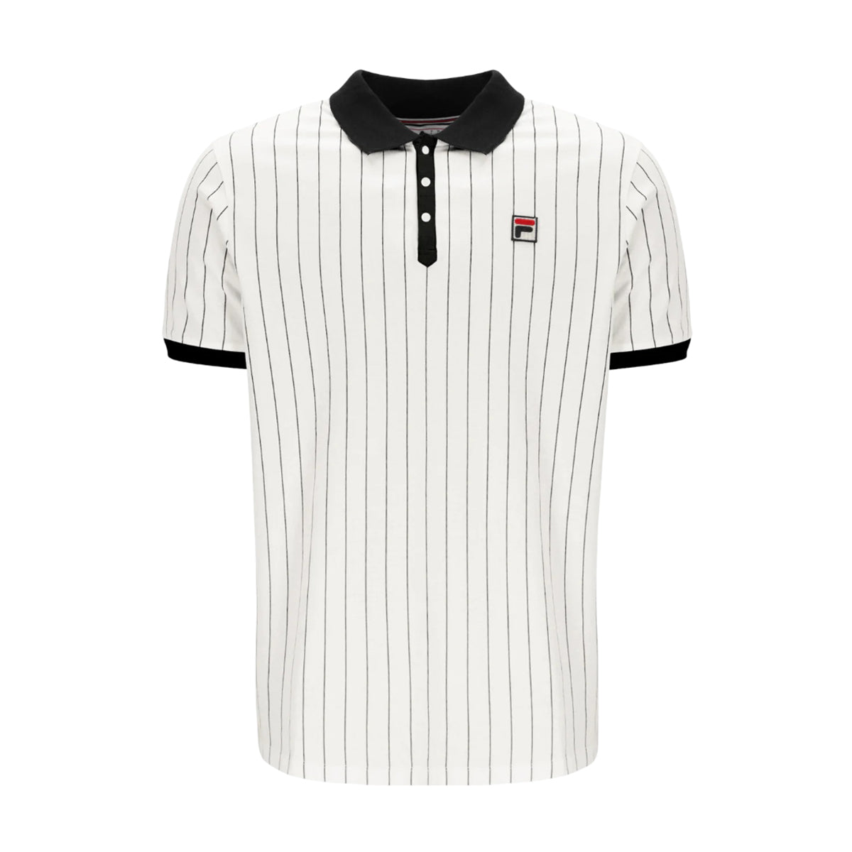 Fila BB1 Classic Vintage Striped Polo T-Shirt Gardenia/Black