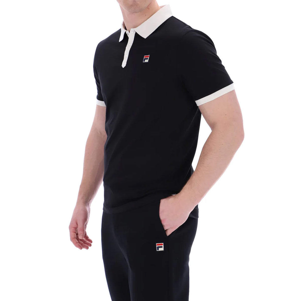Fila Panatta 2 Short Sleeve Polo T-Shirt Black/Gardenia