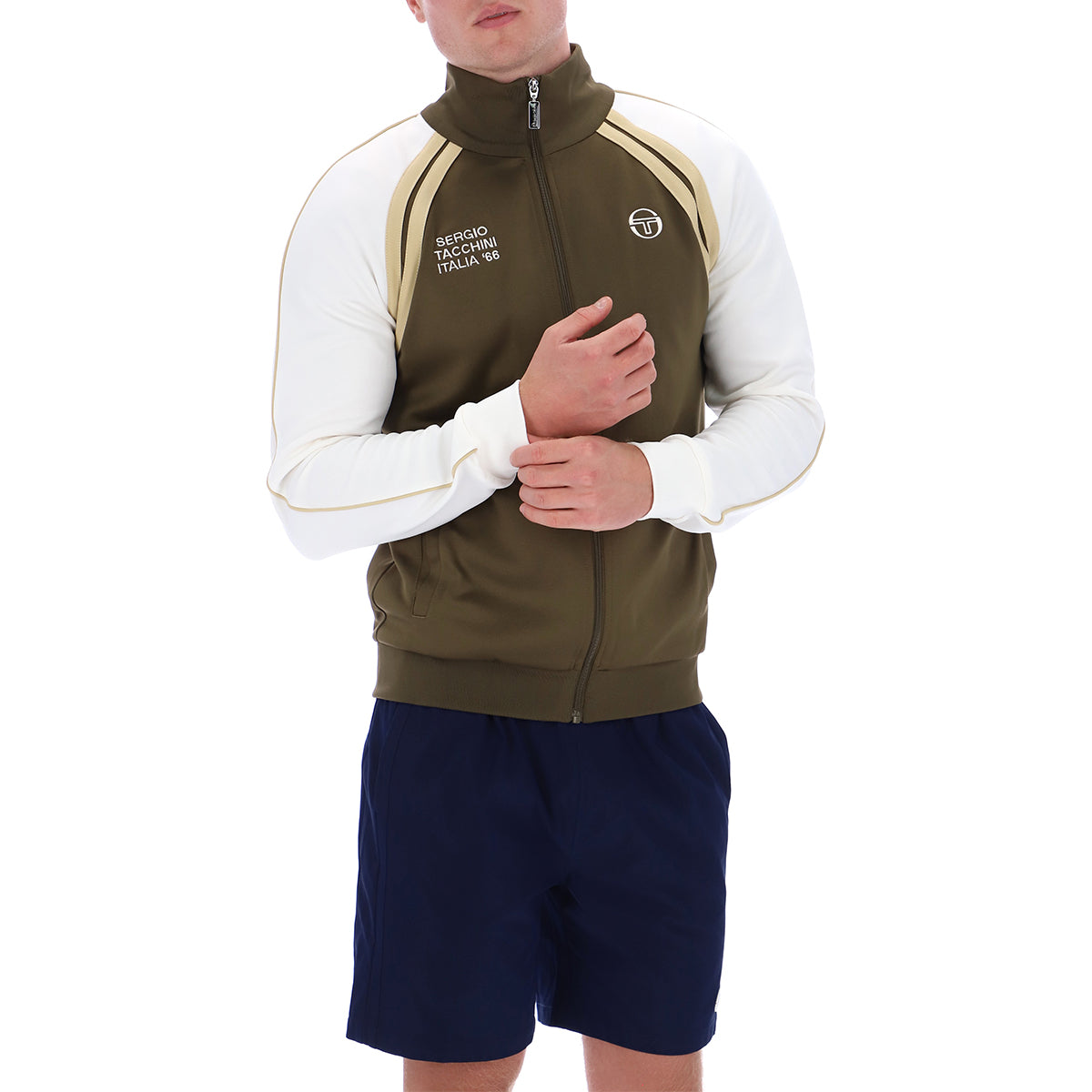 GHIBLI DAVIS TRACK TOP DARK OLIVE/GARDENIA