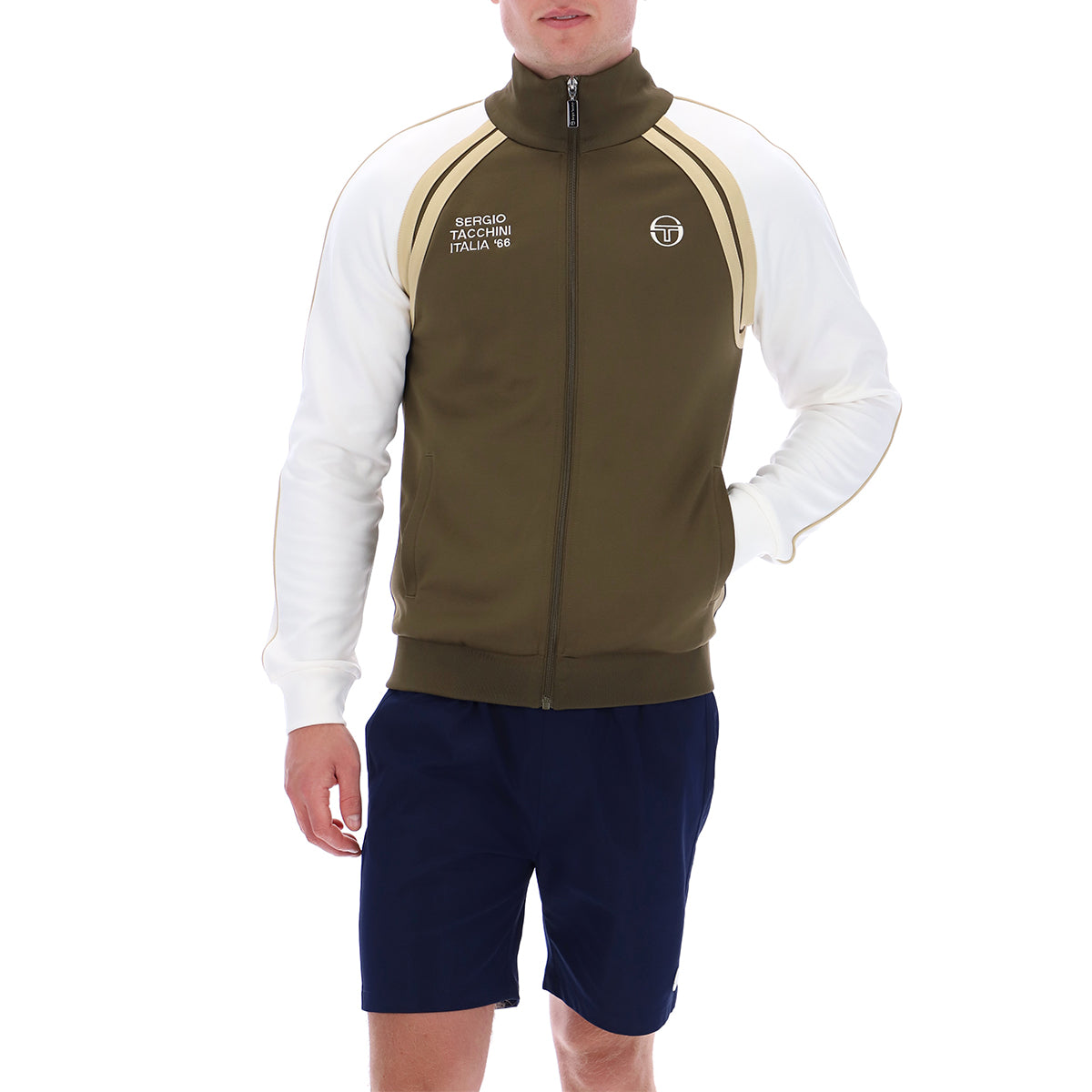 GHIBLI DAVIS TRACK TOP DARK OLIVE/GARDENIA