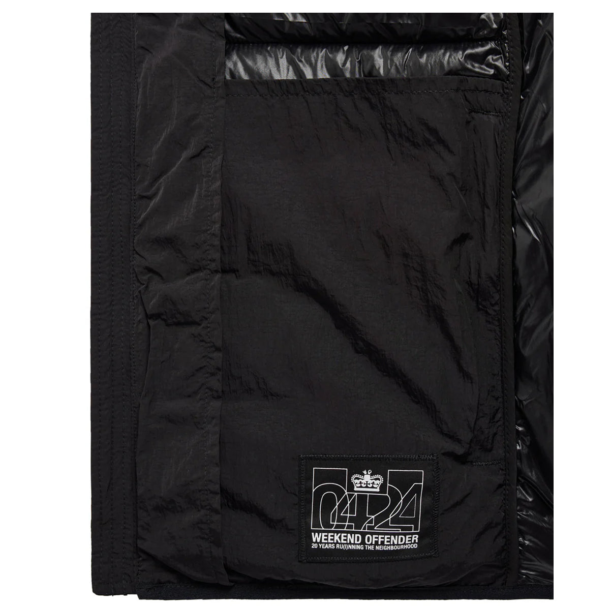 WEEKEND OFFENDER GACHA BLACK PADDED GILET