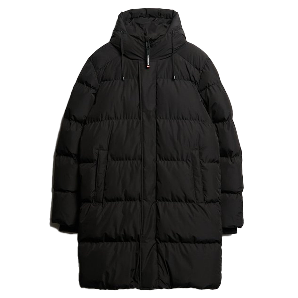 SUPERDRY HOODED SPORTS PUFFER MID BLACK JACKET