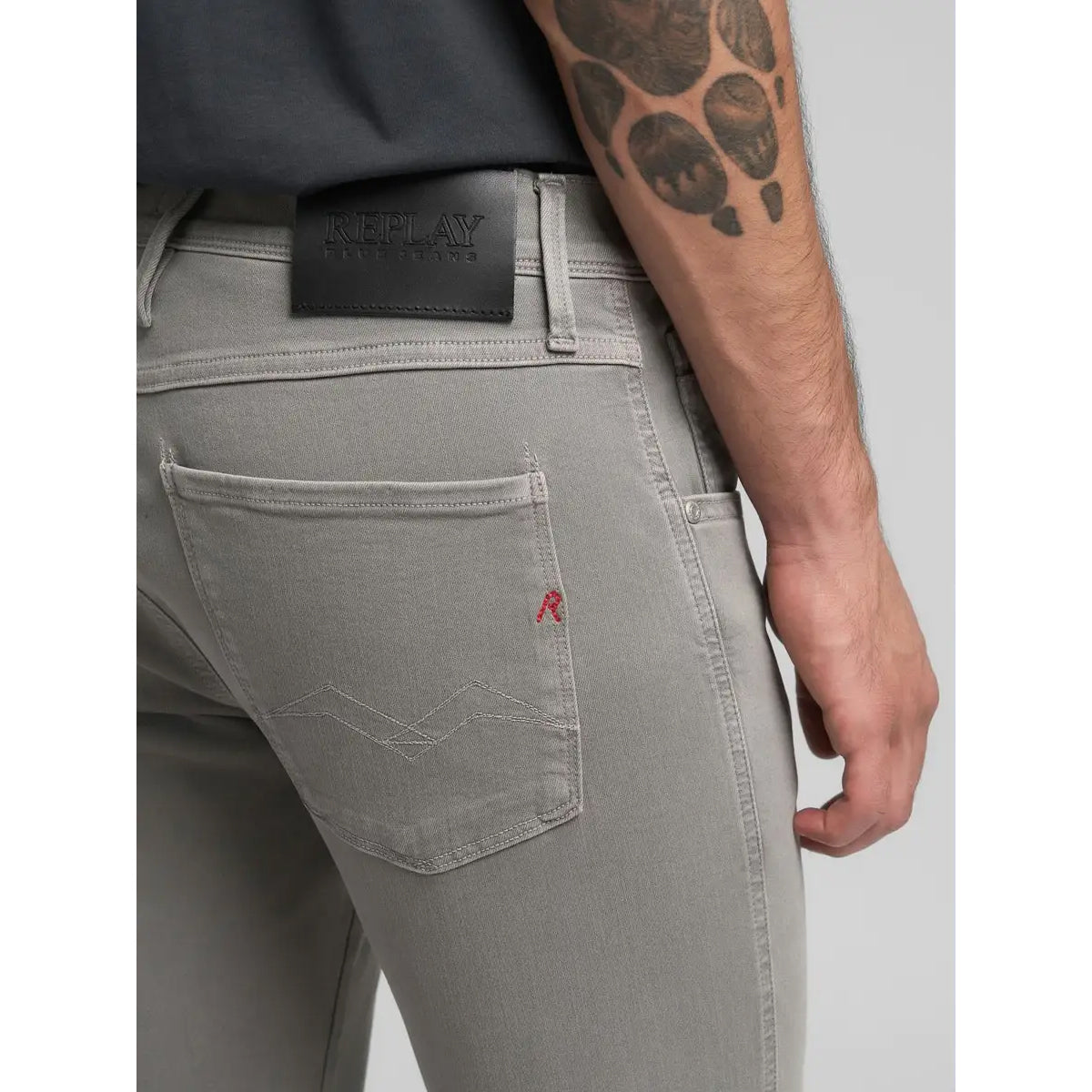 REPLAY HYPERFLEX GREY COLOR EDITION ANBASS SLIM FIT JEANS M914E 8366197