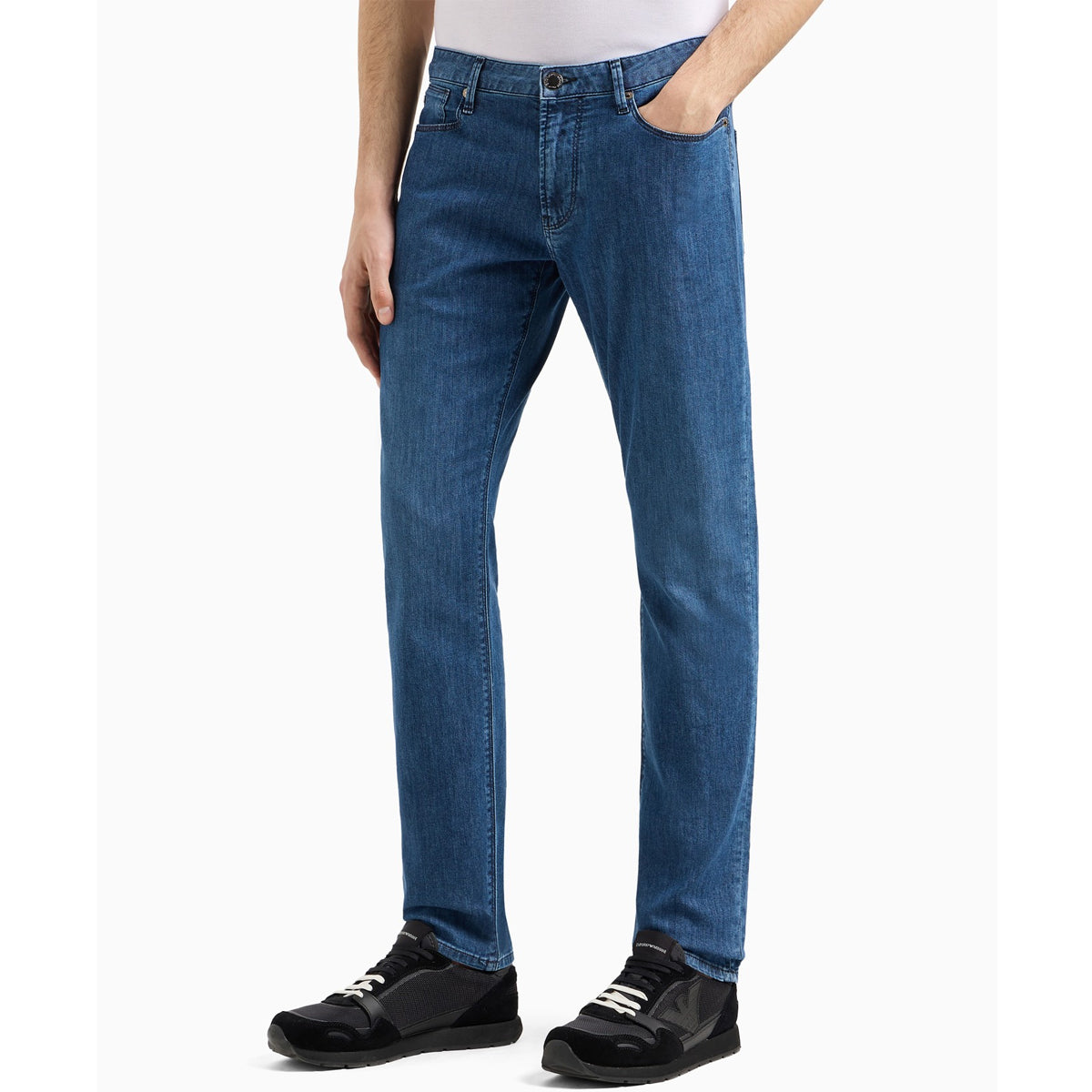 EMPORIO ARMANI J06 1D85Z SLIM FIT WASHED BLUE 943 DENIM JEANS