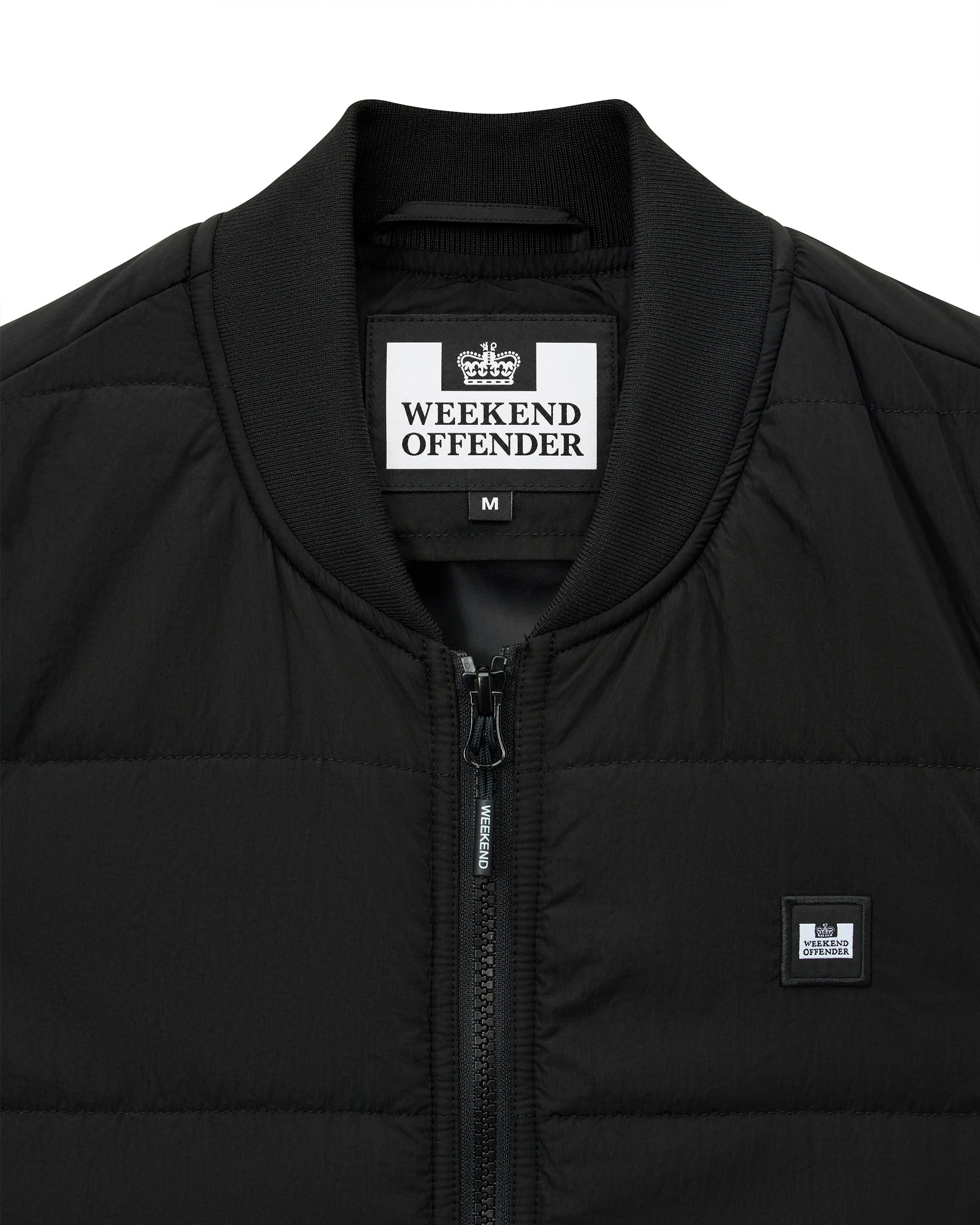 WEEKEND OFFENDER SAHARUN LIGHTWEIGHT QUILTED GILET BLACK