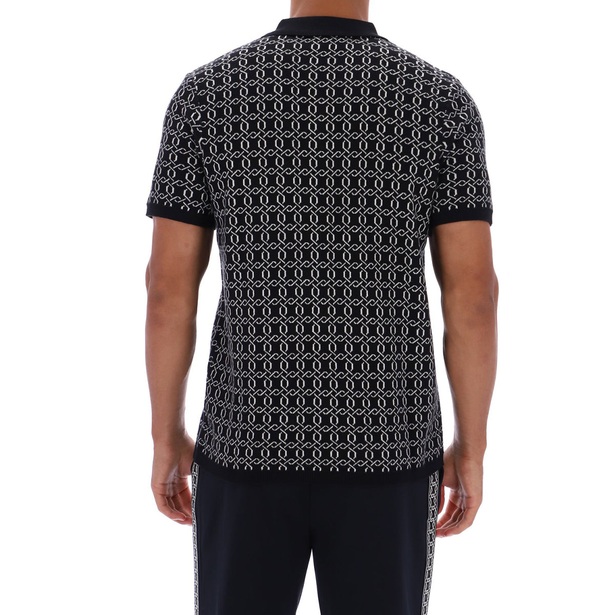 FILA JACKSON JACQUARD KNITTED ZIP POLO BLACK
