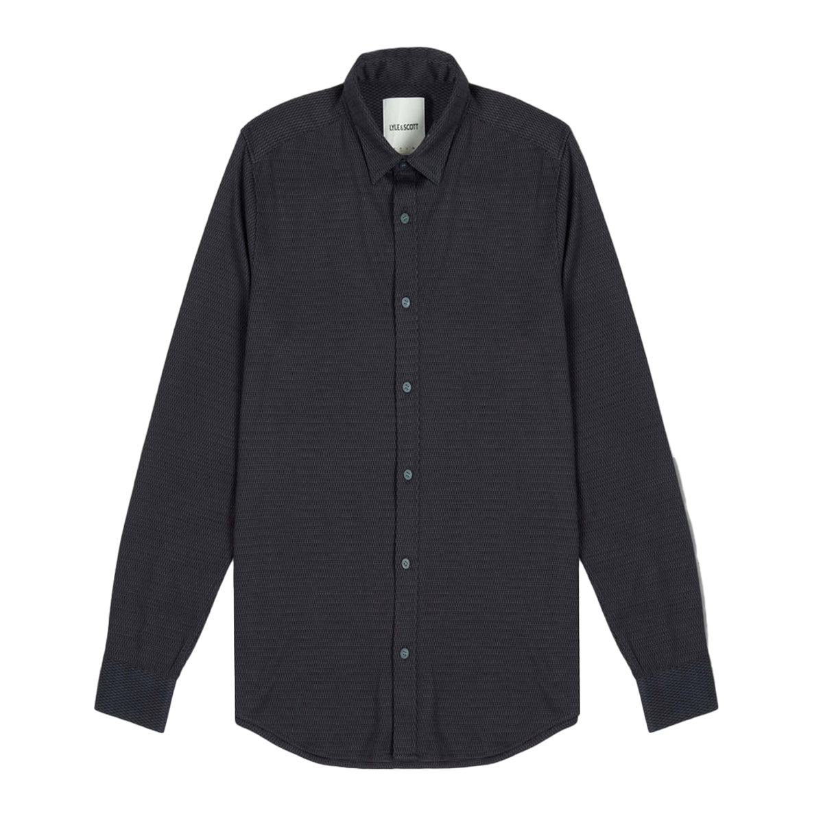LYLE & SCOTT JAQUARD INTERLOCK NAVY SHIRT LW2348V