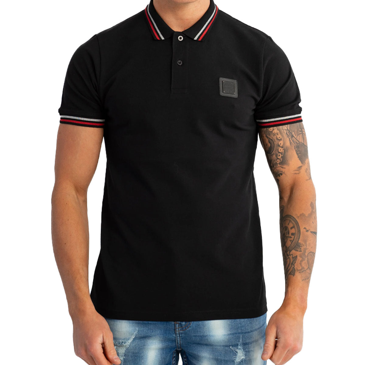 FORAY JAYDEN BLACK POLO T-SHIRT