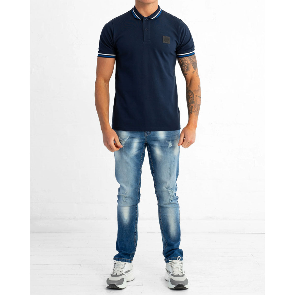FORAY JAYDEN NAVY POLO T-SHIRT